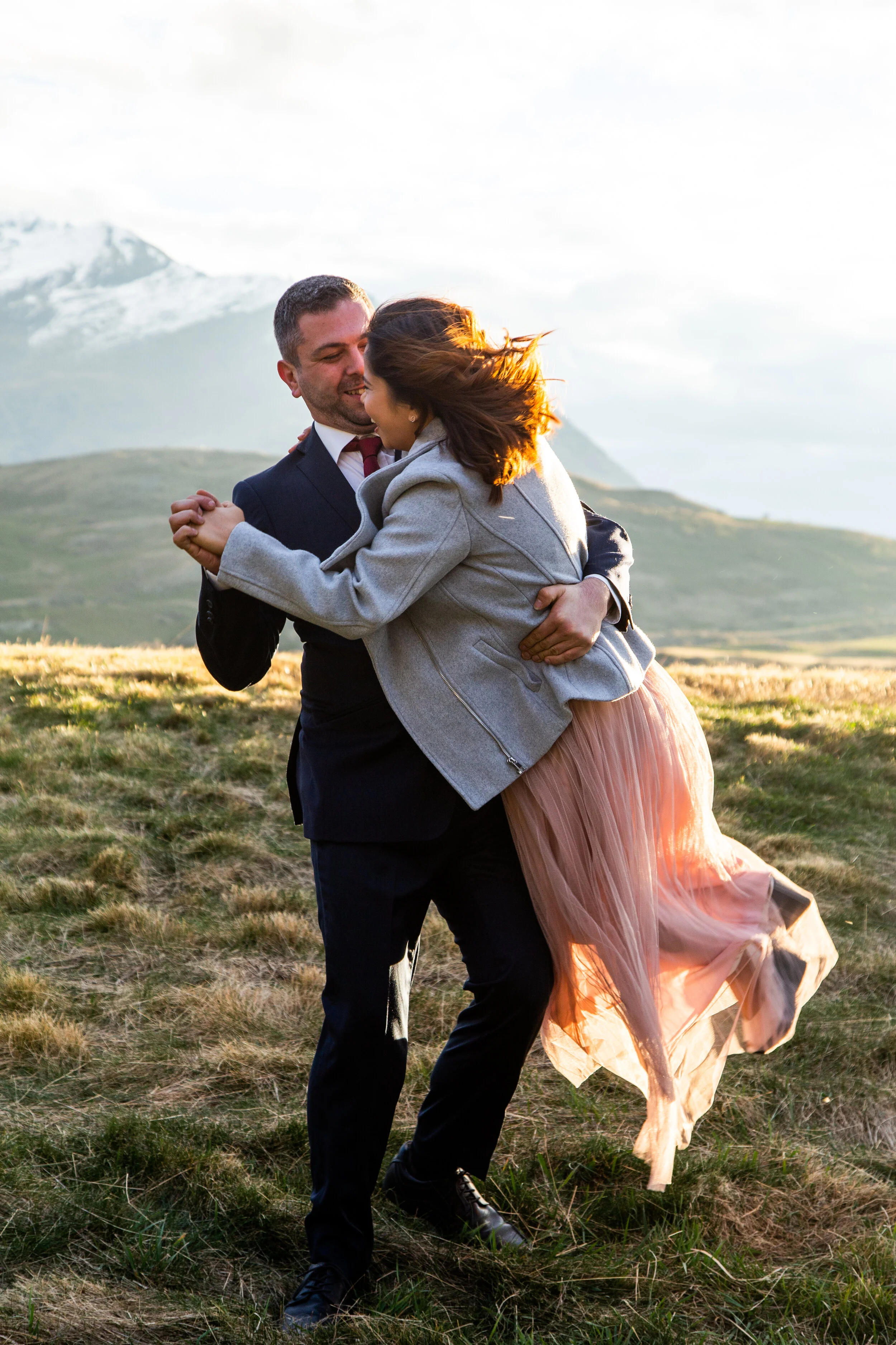 Couple spinning in happiness