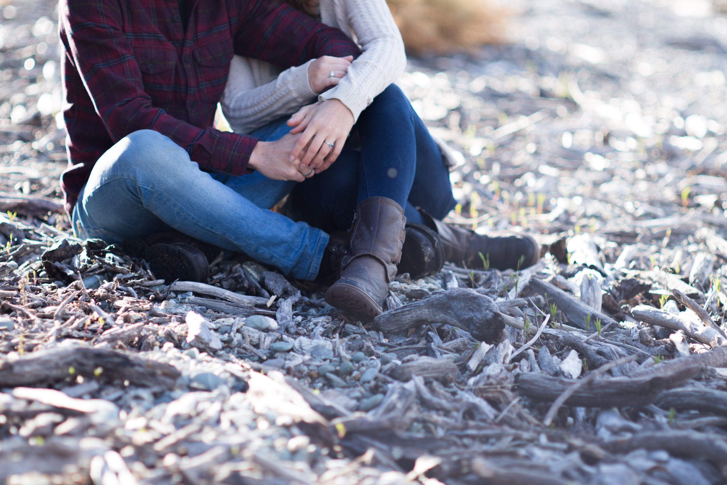 hand holding beach