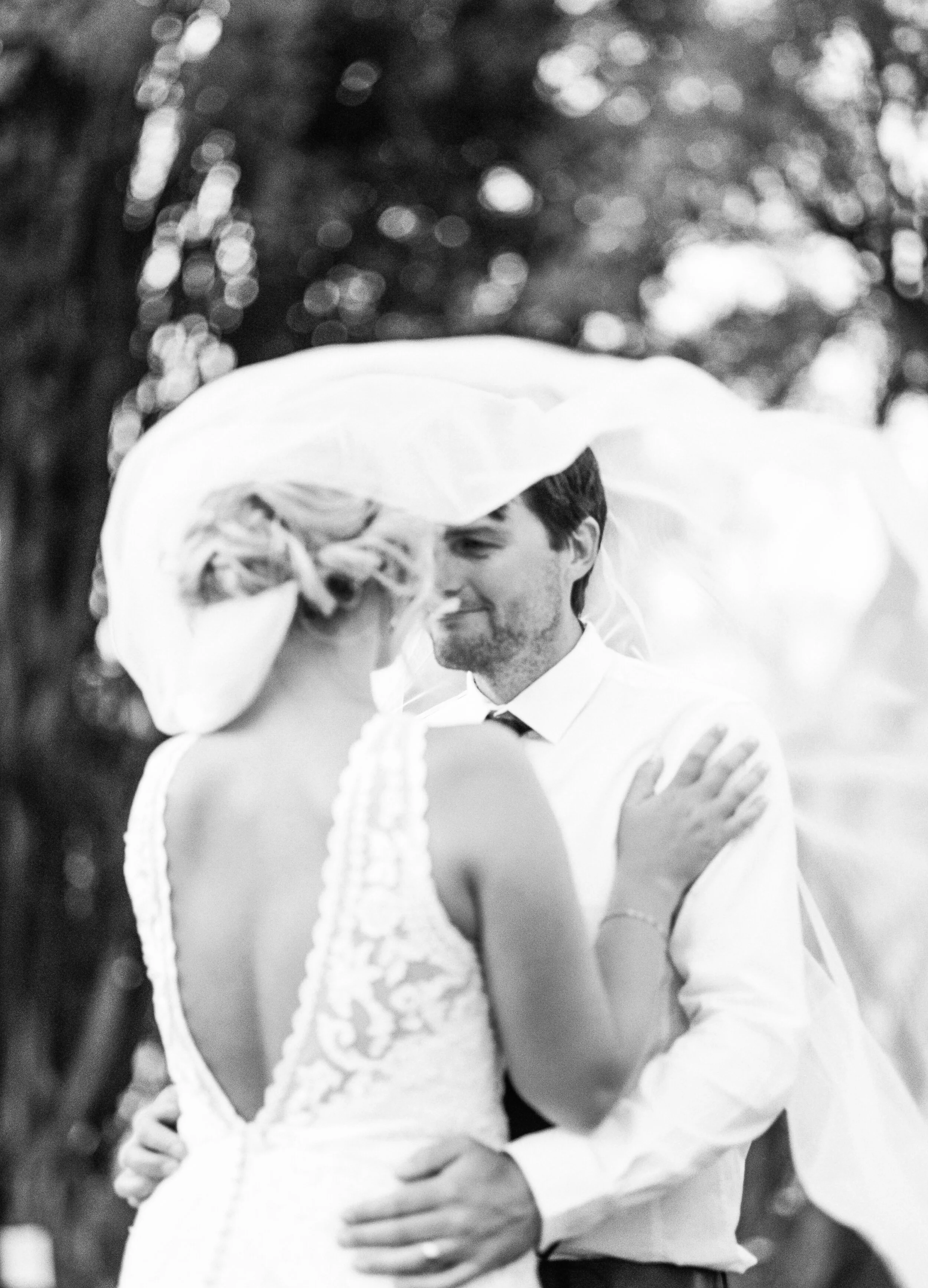 Black and white bride &amp; Groom