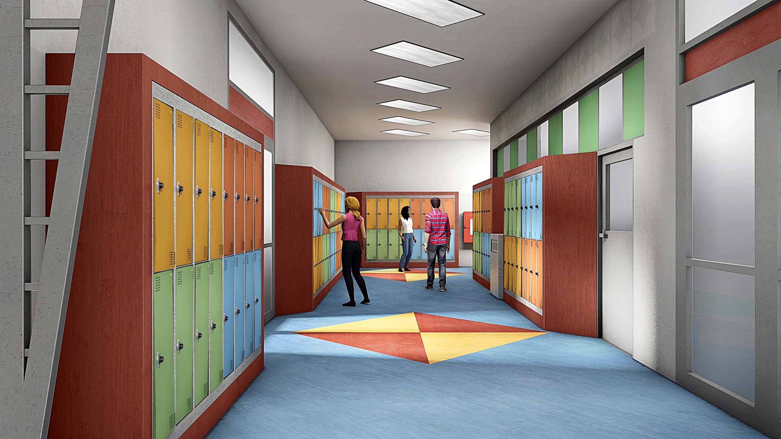  Summer Cove High School - School Corridor - Concept Art 