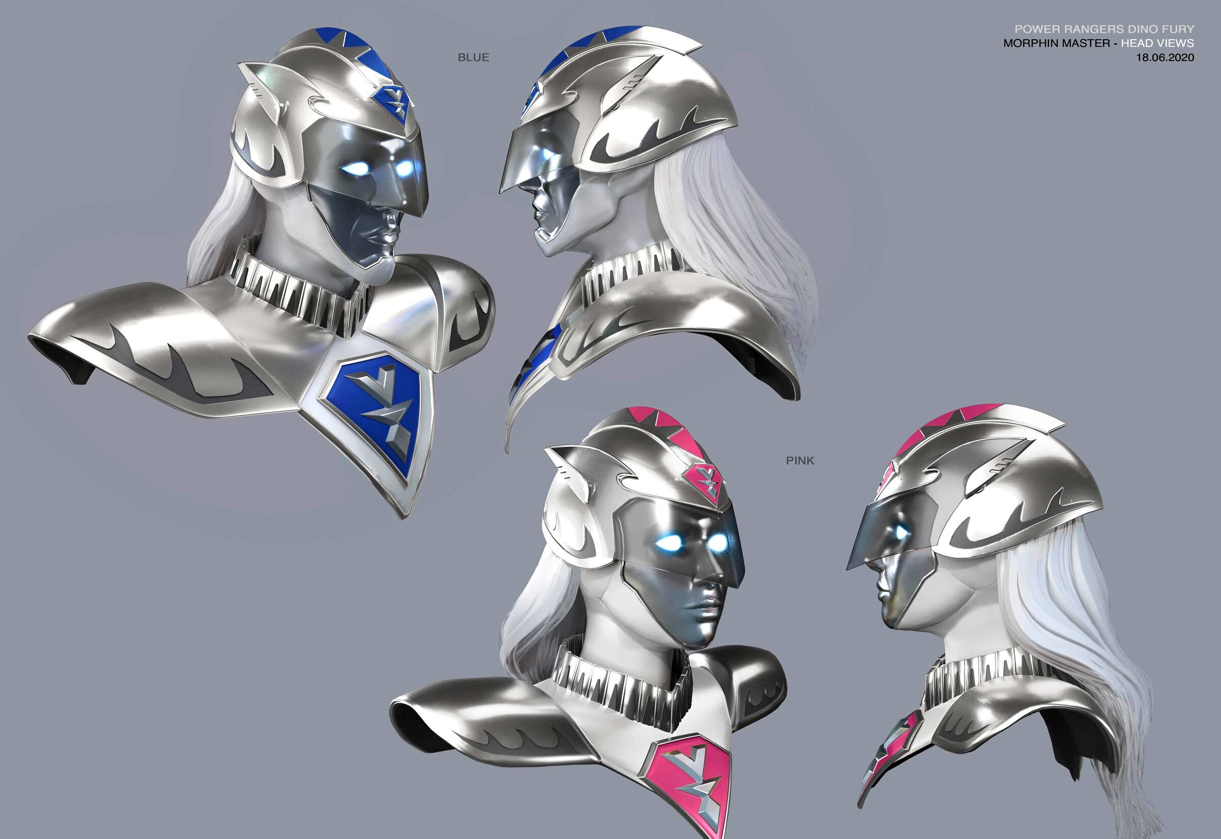 'Morphin Masters' - Character design; - Head views