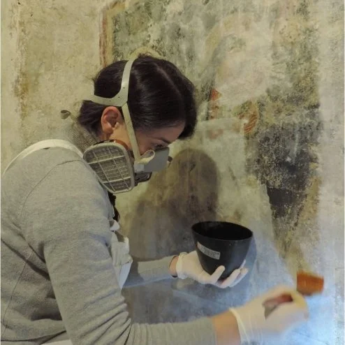 Restauration de fresques, Italie, Naples, Castello Aragonese, Istituto Europeo del restauro.jpg