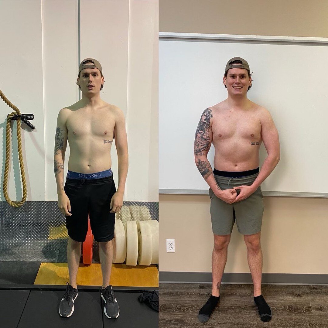 Eight months later and my first bulk cycle is complete, starting at 165lbs now 195lbs it wouldn&rsquo;t have been possible without @nickkmedeiros and @organicstrength.ca guidance 💪🏻🌱