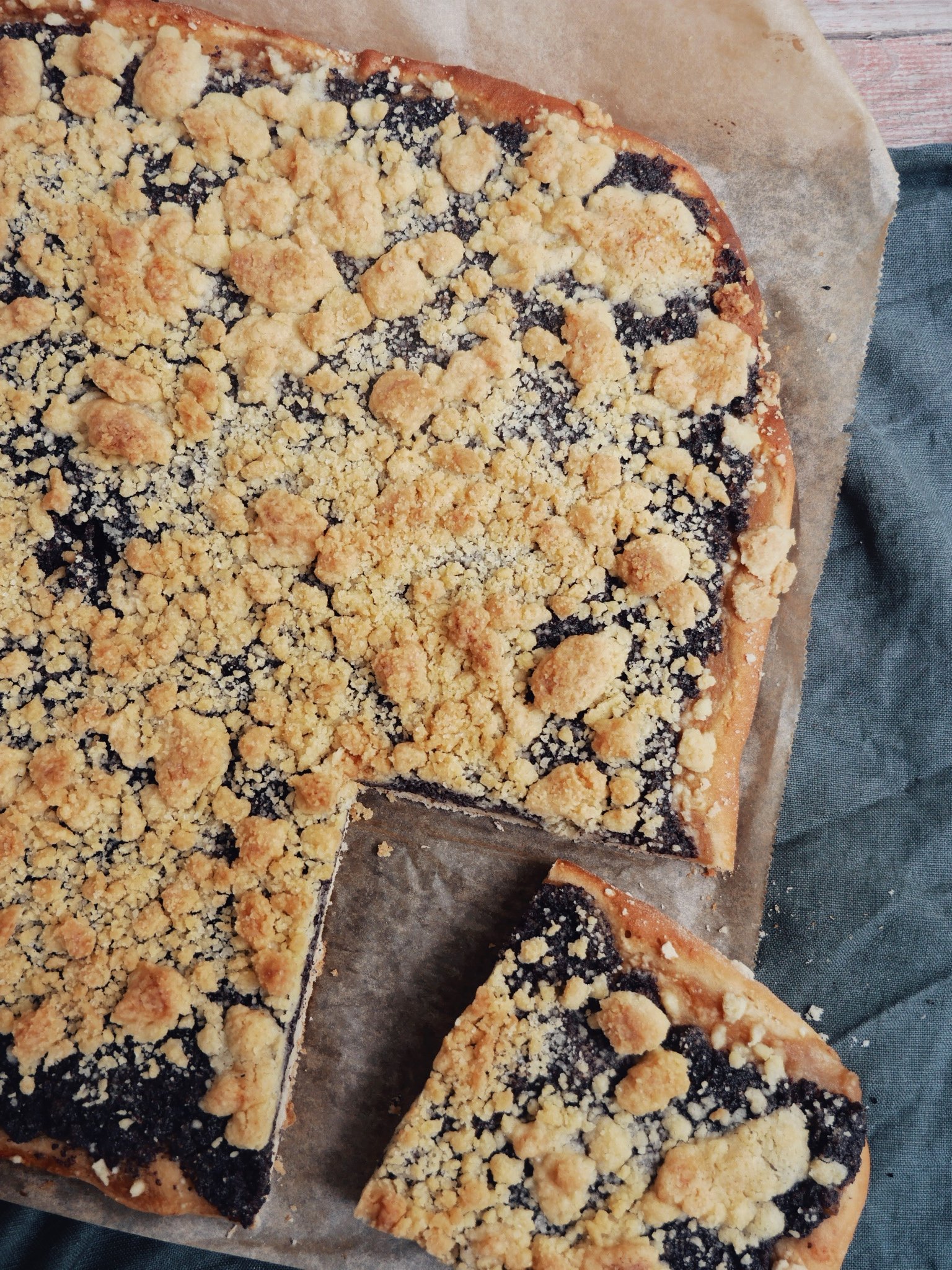 Mohn-Streusel-Blechkuchen mit Apfelmus (vegan) — Barsista