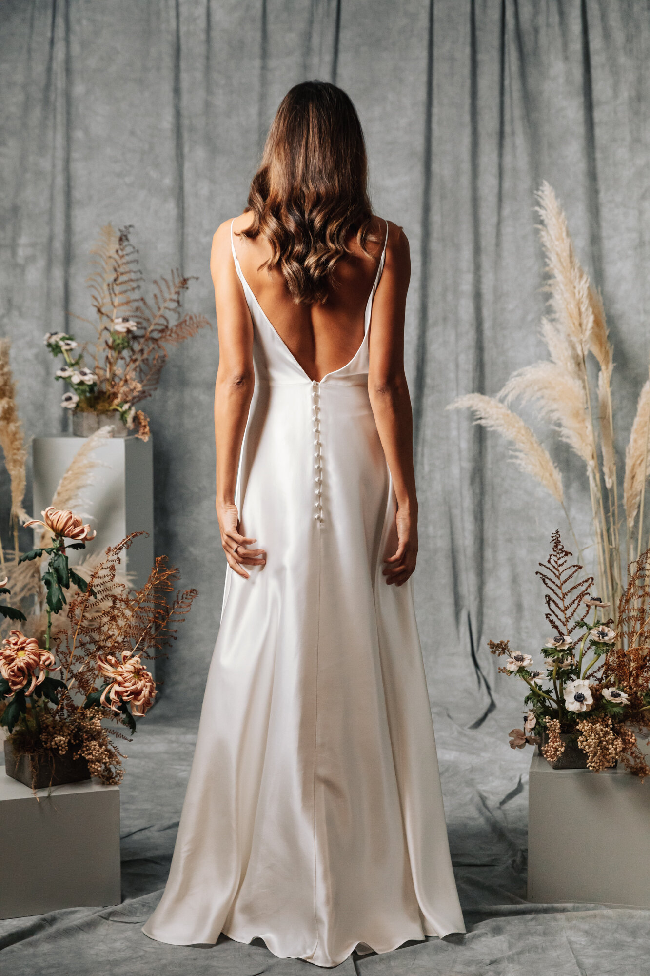 Hydrangea separates  Silk slip wedding dress & French lace bridal top:  romantic modern vintage. — Kate Beaumont