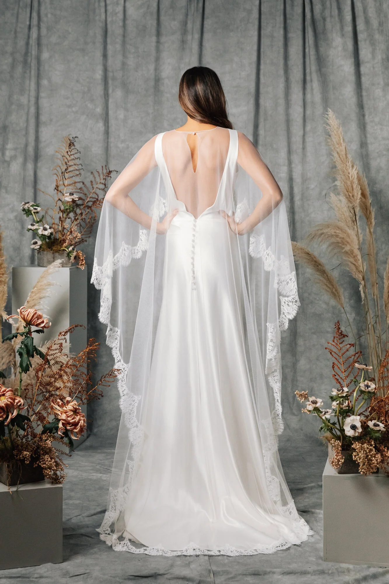 Lace Capelet Sheer Wedding Cape Lace Bridal Cape Veil, Lace