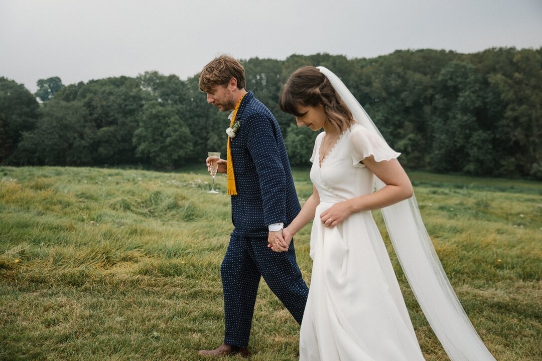 New on the website: Madeleine and Joe's dreamy garden party wedding in the Cotswolds.
Maddie wore our Chrysanthemum gown made from silk georgette and Nottingam lace trim, and looked incredible.
See lots more from this super-cool wedding on my Brides 