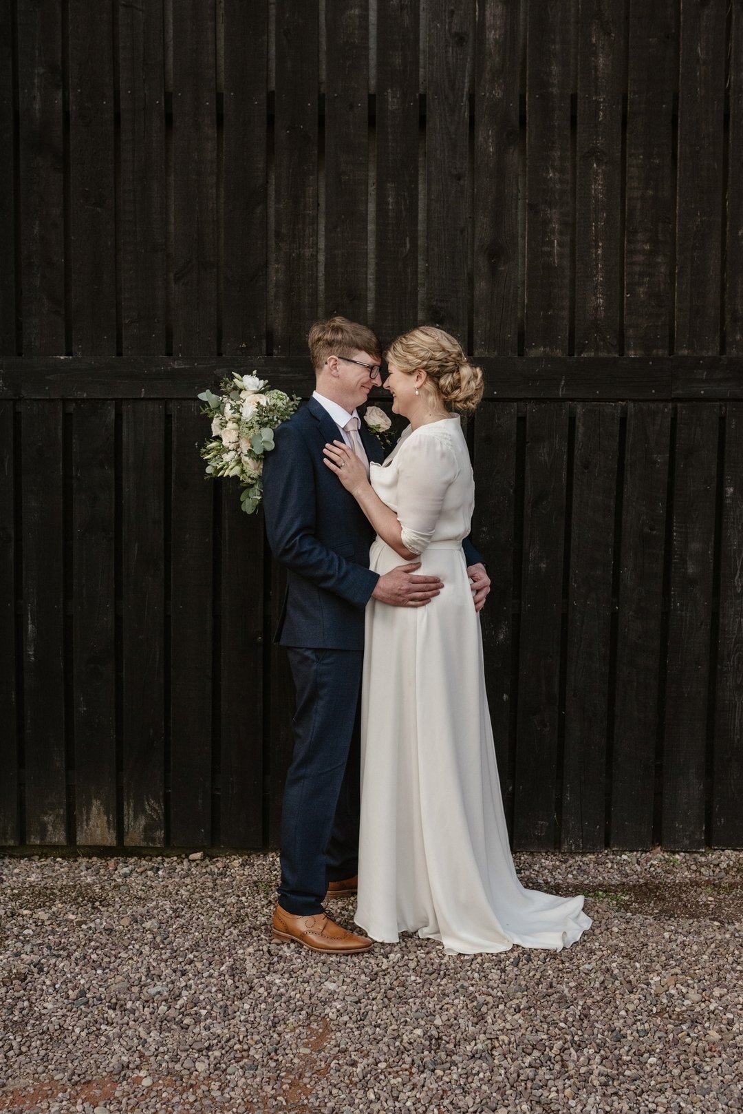 And lastly, the lovely Kate celebrates one year married to Paul today. 
Kate wore our Corncockle silk georgette button-fronted gown, which was just perfect for her and their laid-back Worcestershire wedding. 
Hope these two have a gorgeous day remini