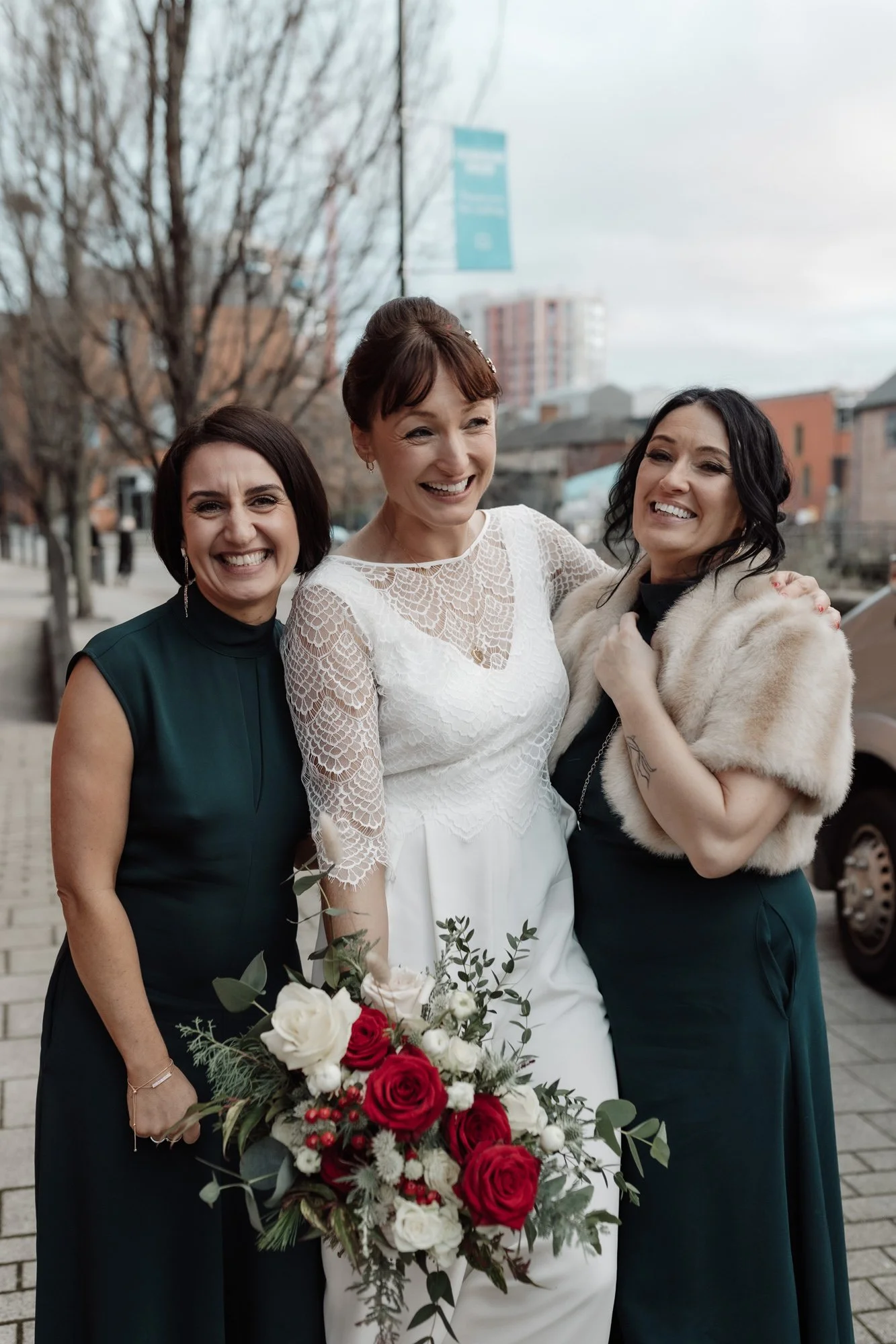 Kate Beaumont bride Helen in Forget-Me-Not silk bridal jumpsuit and Sweet Pea lace top relaxed Sheffield Winter wedding by Alexandria French Photography-37.jpg