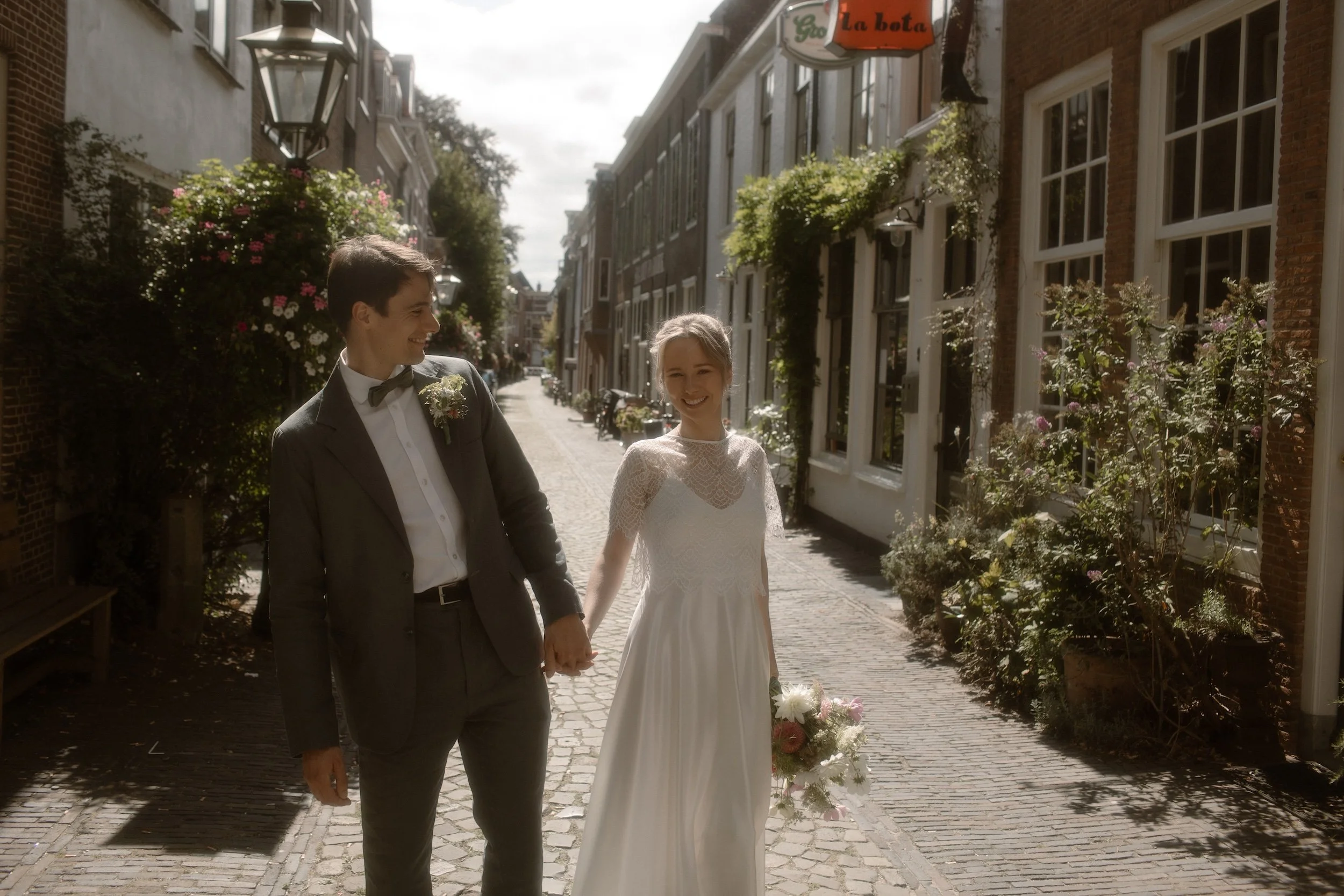 Real Kate Beaumont bride Hermaleigh silk slip wedding dress lace bridal top by Carol Eijck Photography-23.jpg