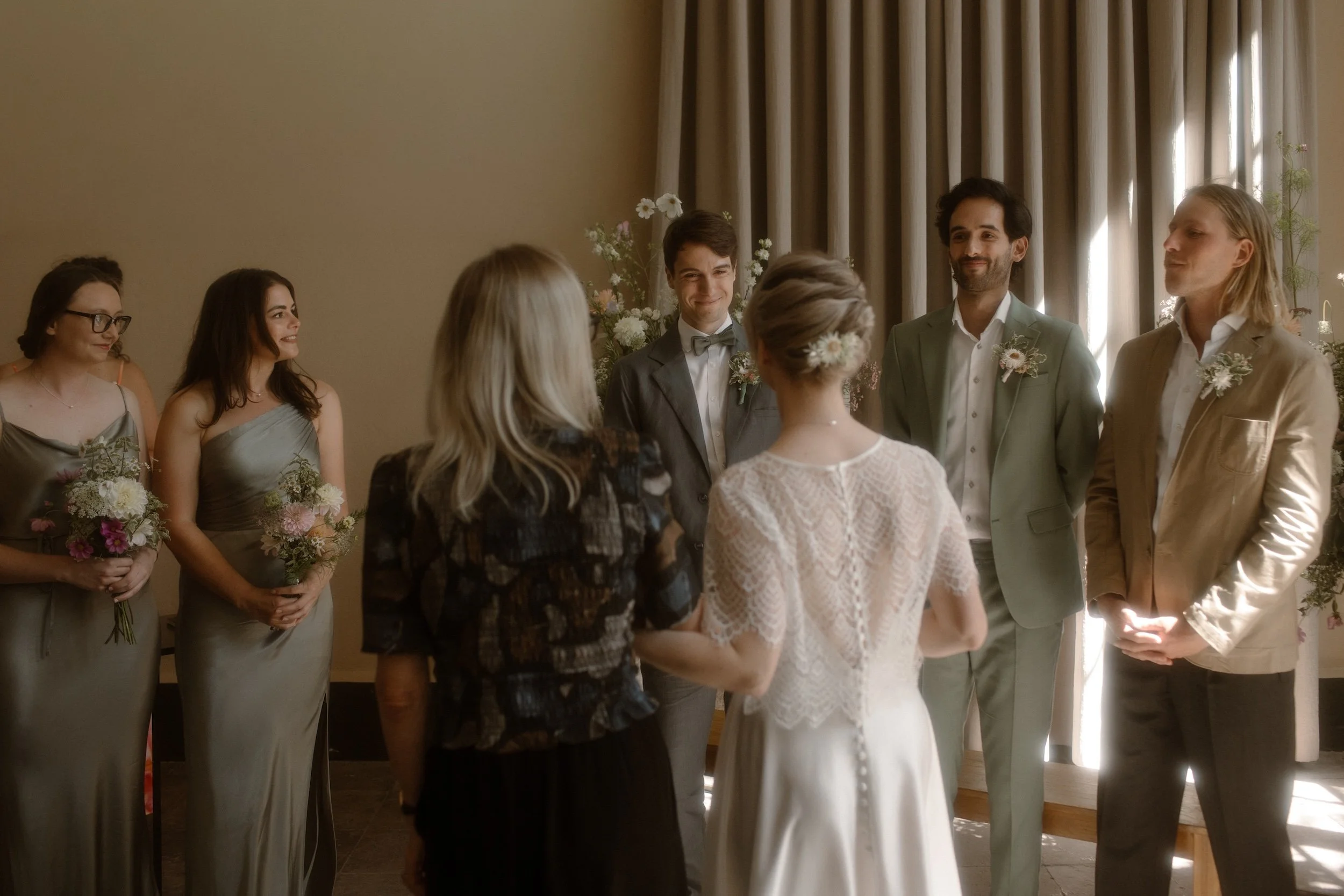 Real Kate Beaumont bride Hermaleigh silk slip wedding dress lace bridal top by Carol Eijck Photography-27.jpg