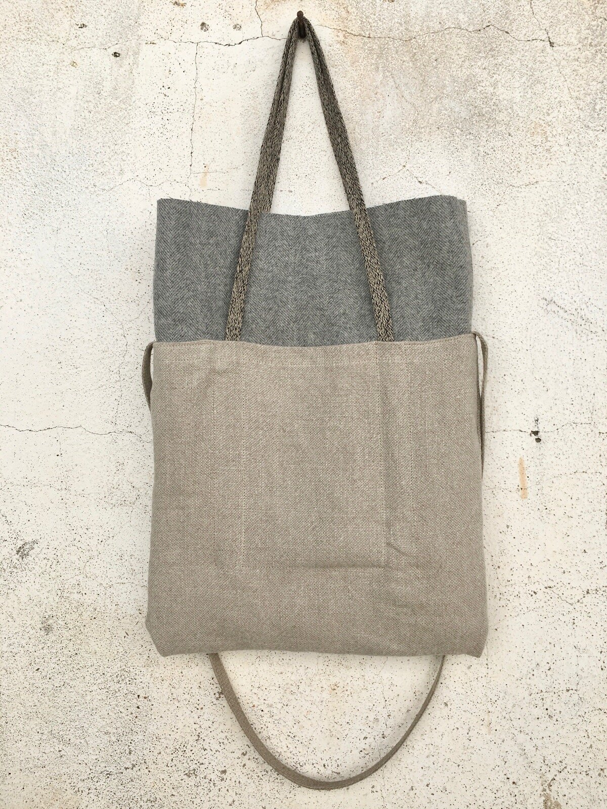 INVISÍVEL herringbone grey flax