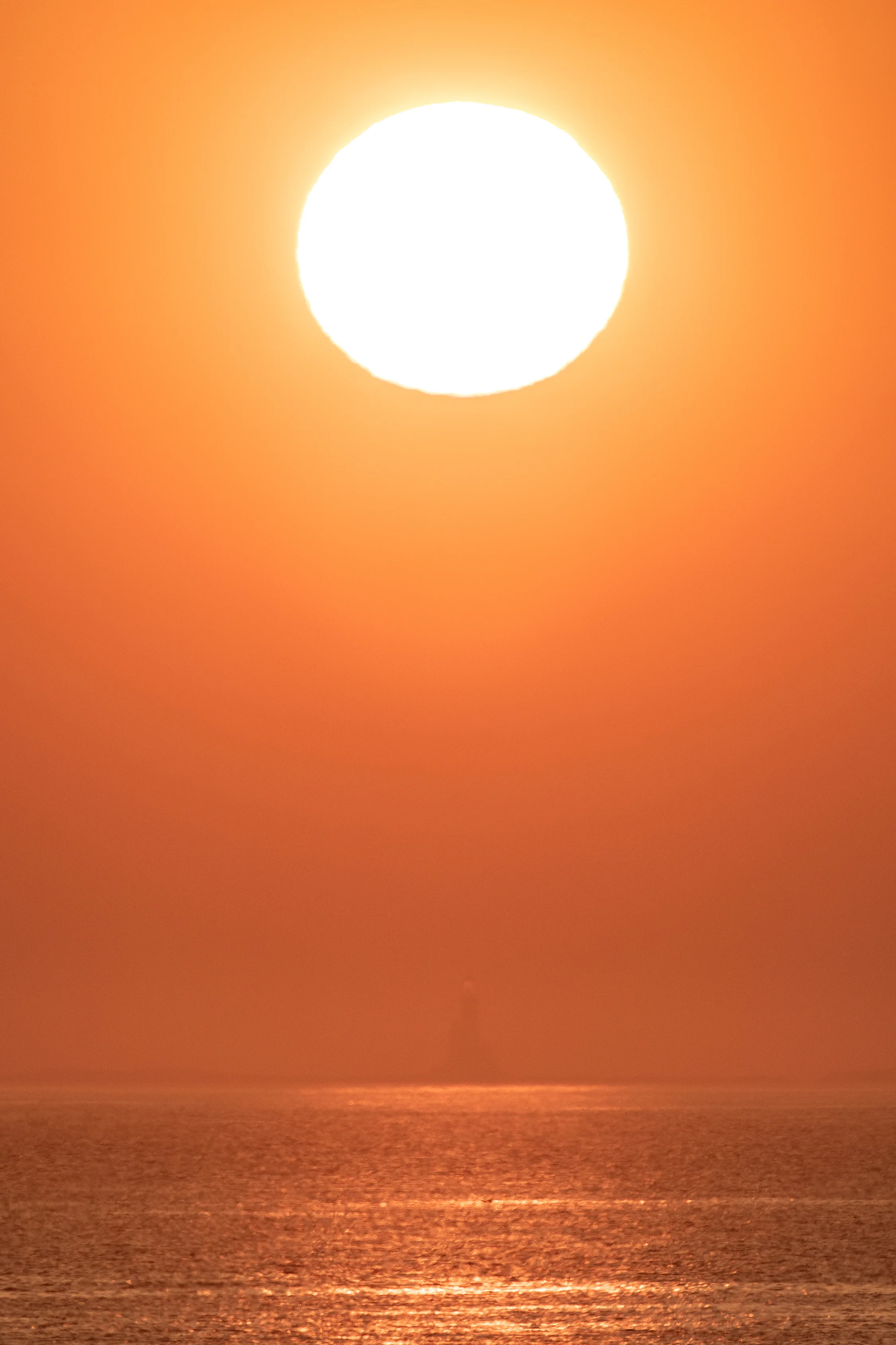 The sun rises over Longstone Lighthouse on the Farne Islands