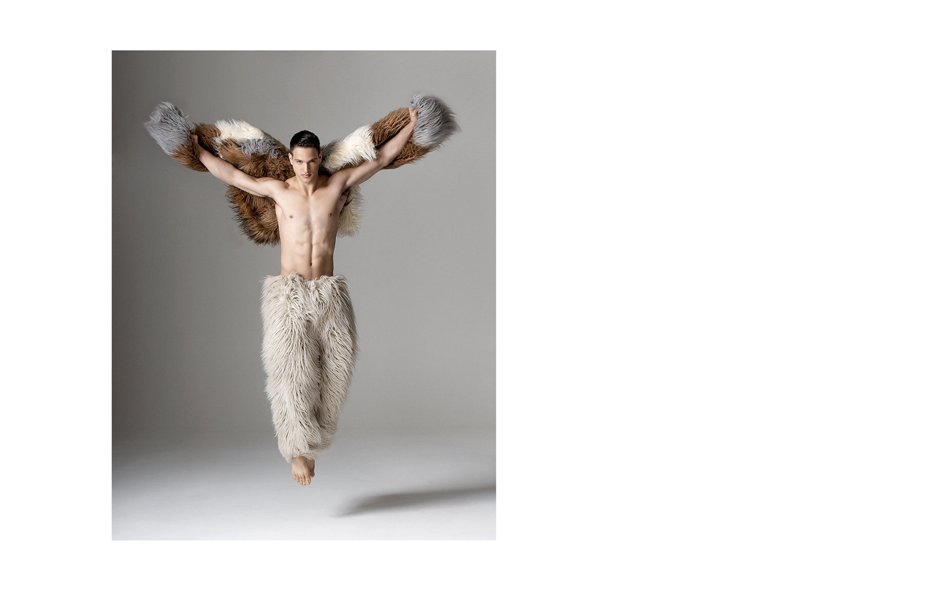  Thomas Ivasaki as the Chanel Yeti,    Karl Lagerfeld for Chanel fur suits shot for  Wallpaper* 