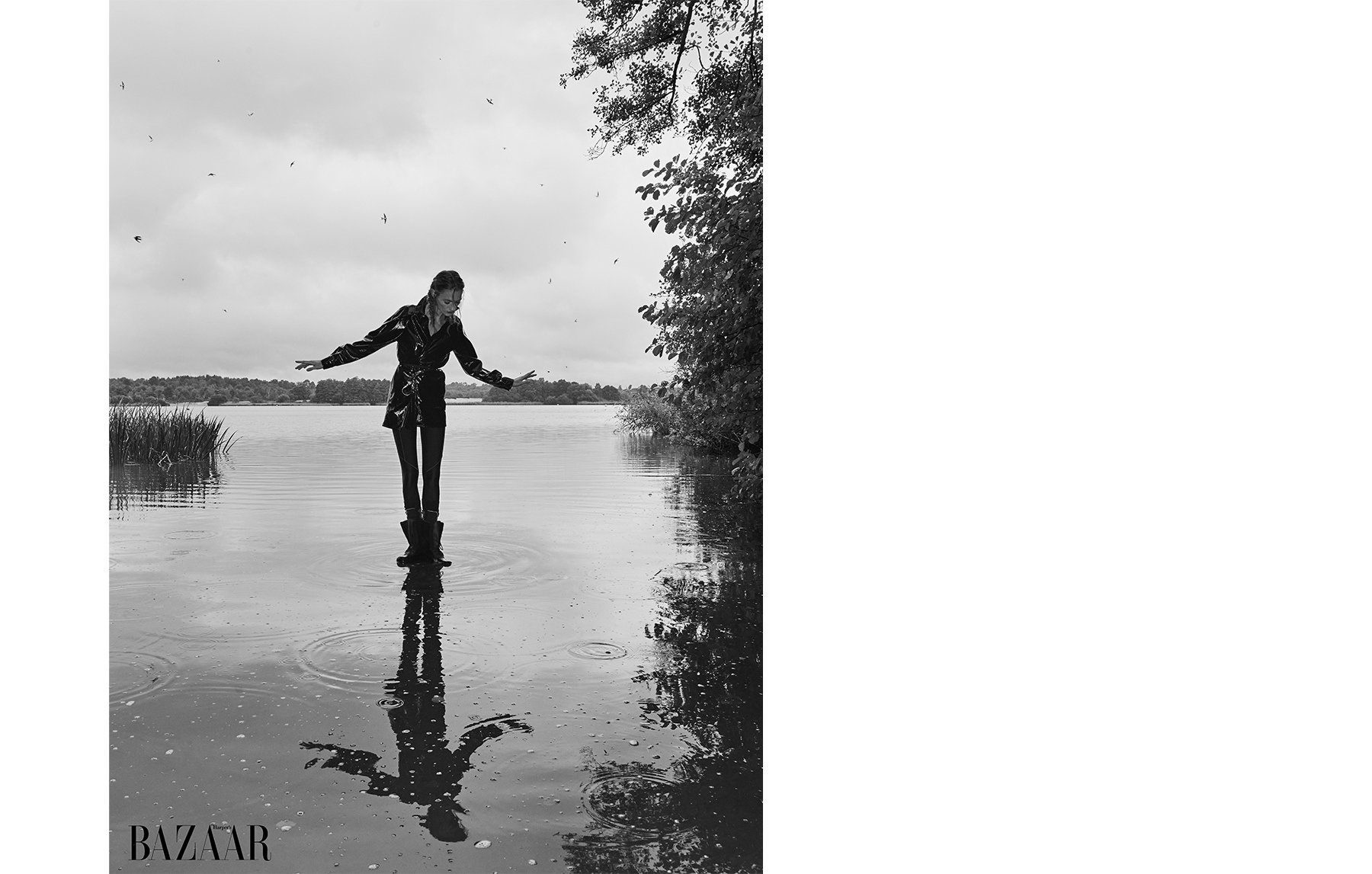  Into the wild  Kristin Zakala walking on water for Harper Bazaar Arabia    