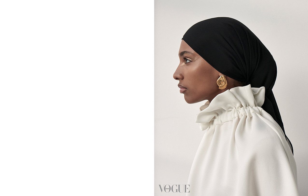  IKRAM ABDI OMAR  Wears modern suiting for Vogue Arabia Jan 2022  Shot on the streets of London  