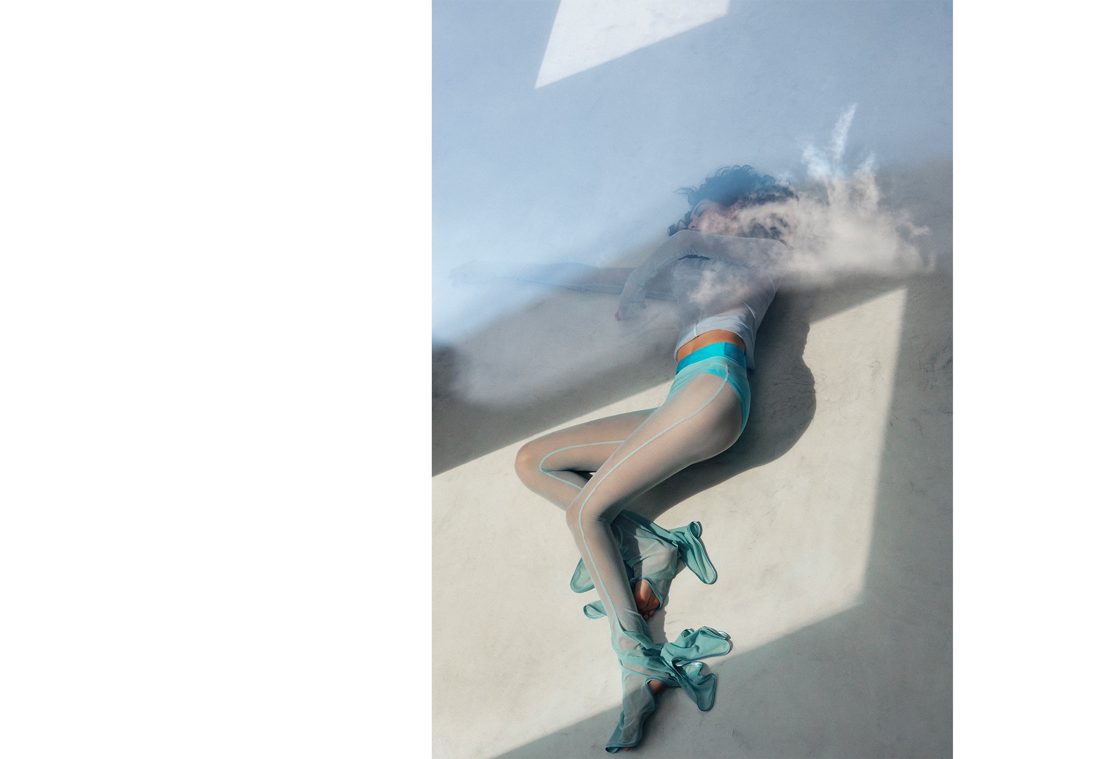  Cent Magazine  - Sept. 2023  Morgan Fernandez models hues of blue through glass and paint  