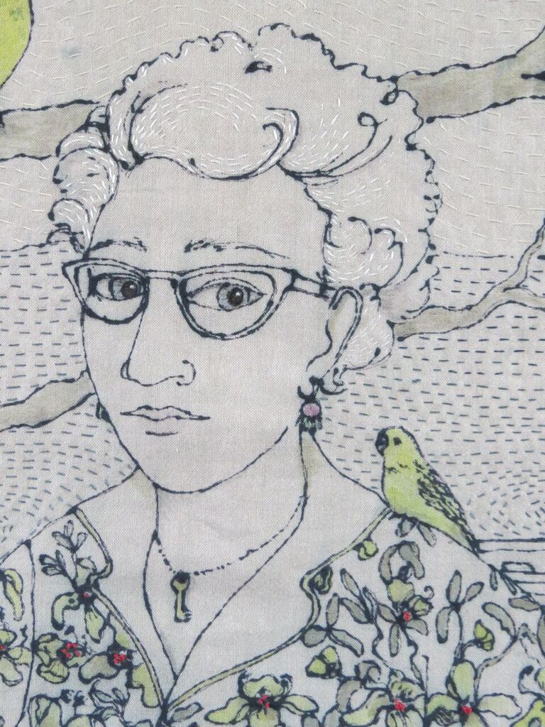 A Keeper of Secrets and Parakeets- detail