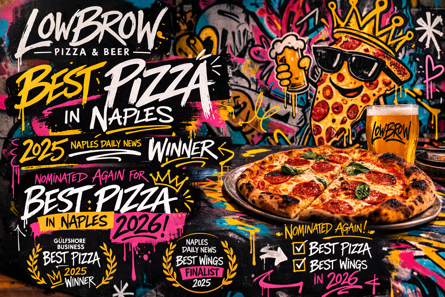 LowBrow Pizza &amp; Beer Nominated for Best Pizza in Naples Again for 2026