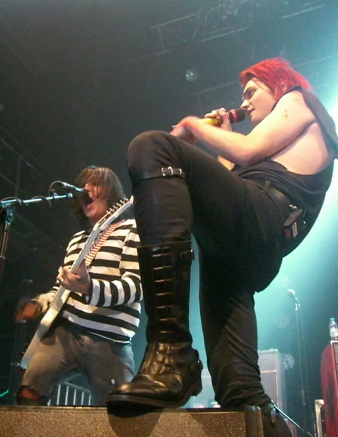 Gerard (with a cameo by Frank) live at the start of the Danger Days touring cycle Source: Lewis Leathers