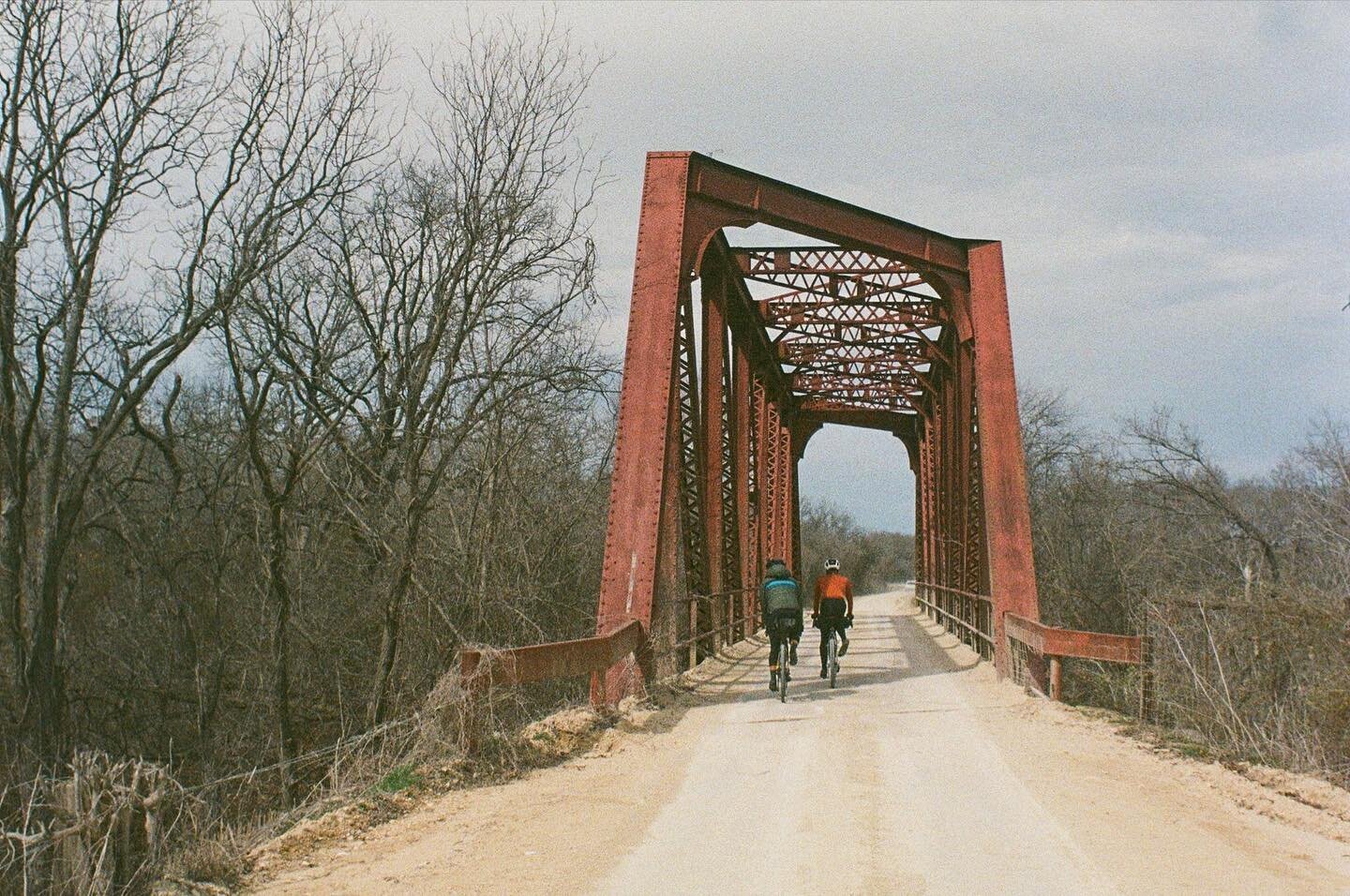 Back in February @jamespushespedals, @d.blinn and I went on an overnighter in the cross timbers of Texas. Starting in Hamilton, we stuck to tiny backroads, taking James&rsquo; route originally conceived of as a tour of historic bridges and water cros
