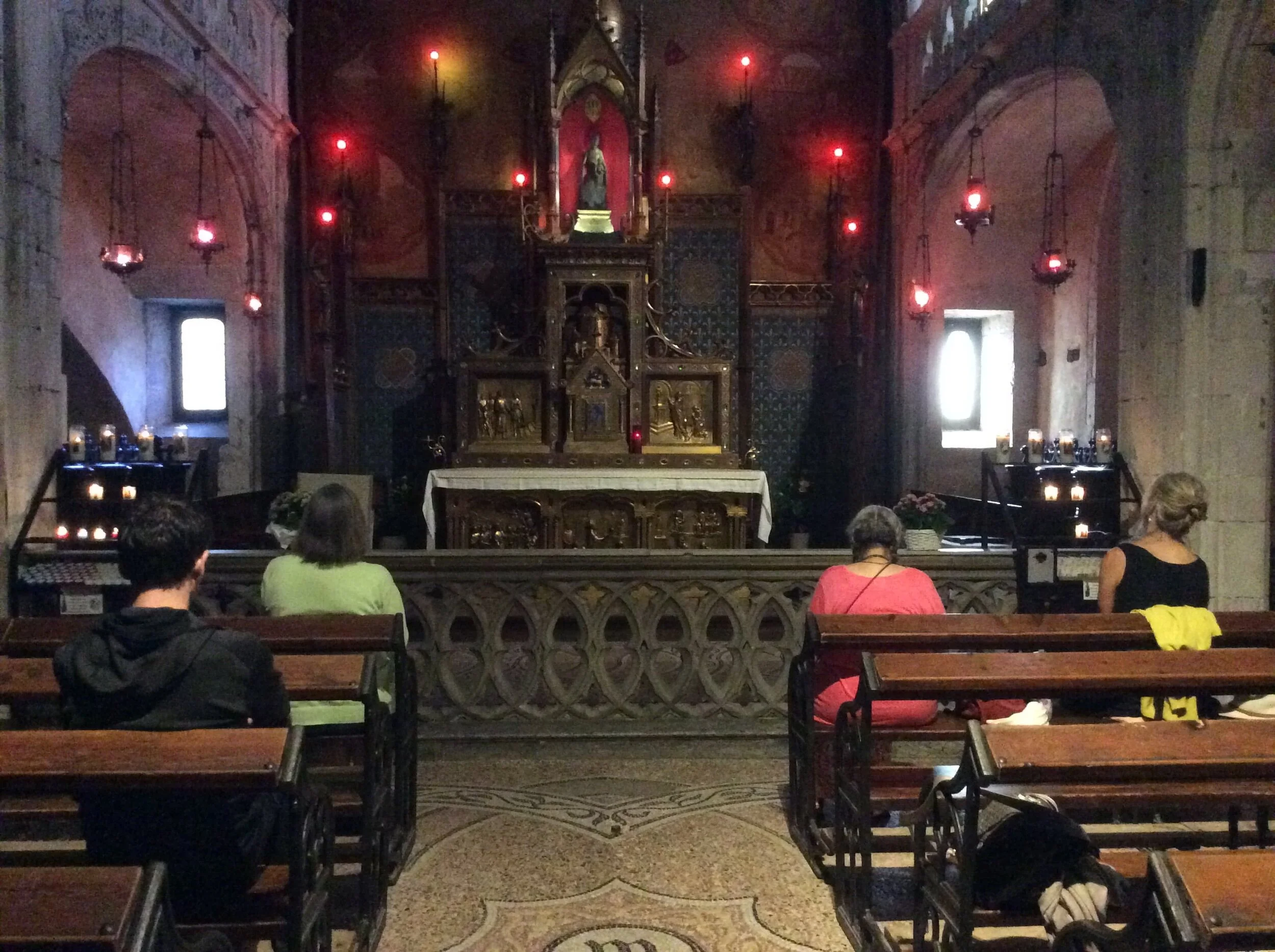 Taking a quiet moment with the Black Madonna of Rocamadour