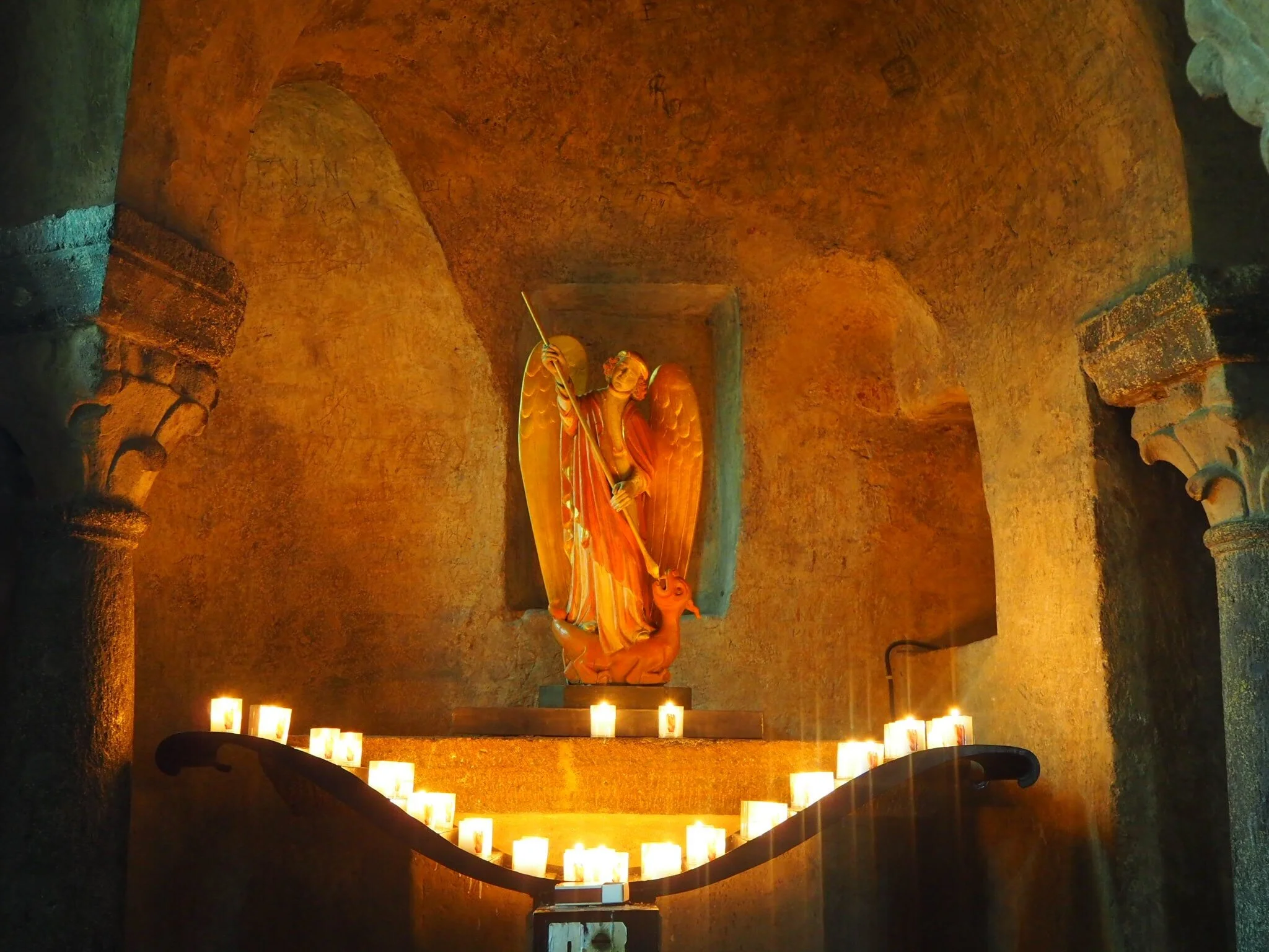 Volcanic cave grotto of Saint Michael in Le Puy-en-Velay