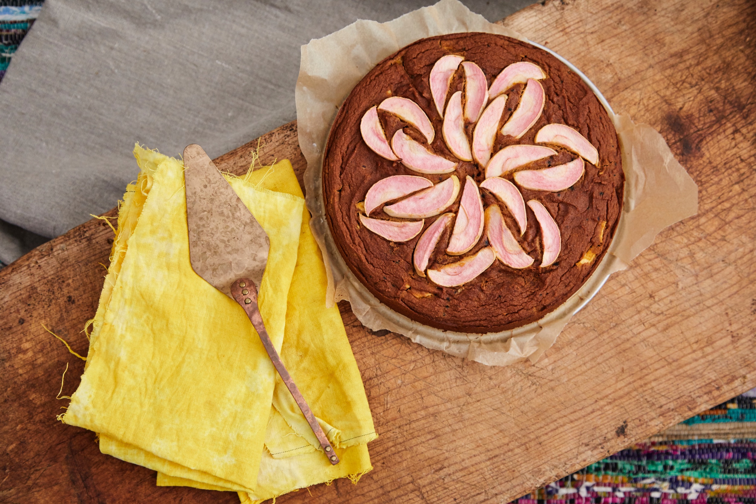 Tongue Slappin’ Apple Pumpkin Cake (cake server by Beautifully Served By Jill and napkins made by me!)