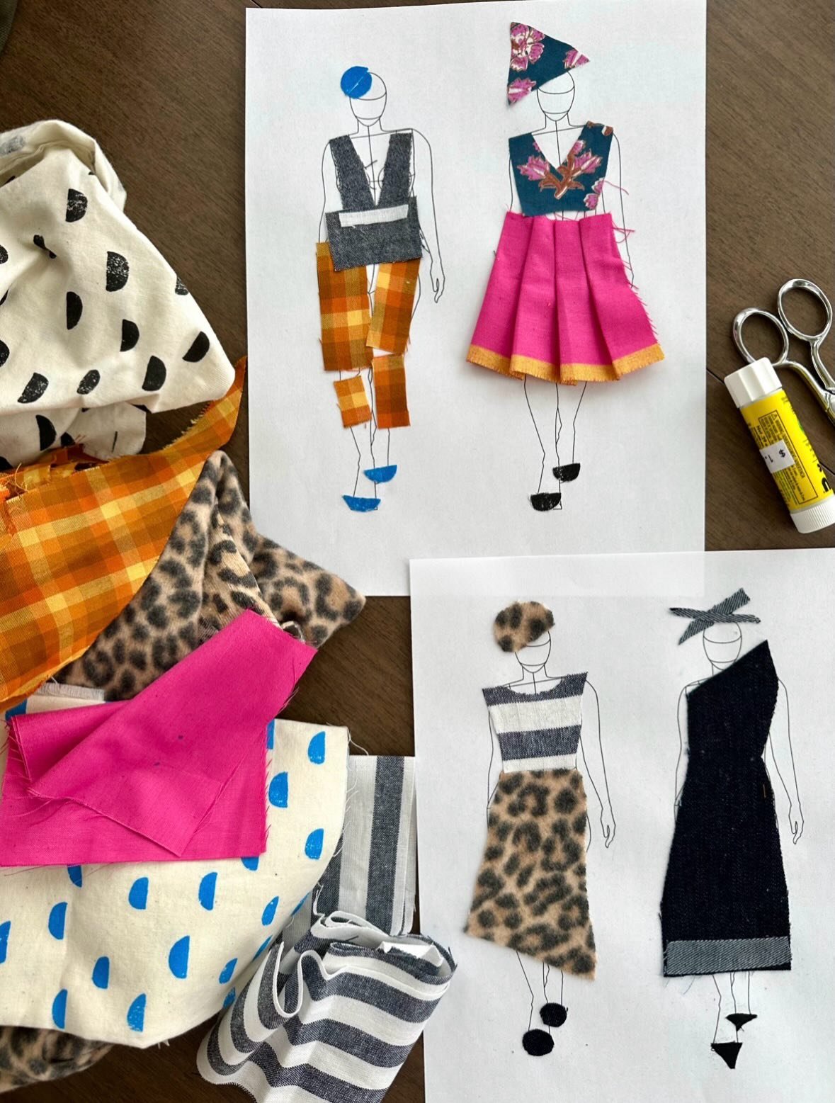 Using scraps to make croquis samples for my fourth and fifth grade students was so much fun. 10/10 highly recommend if you&rsquo;re looking for a mentally soothing project that feels like a cross between playing with paper dolls and coloring. 💆🏼&zw