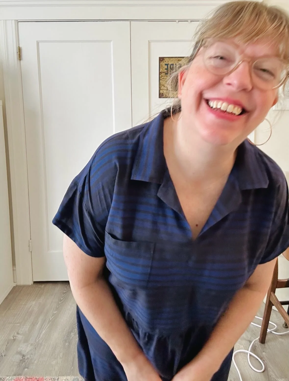 It&rsquo;s a work from home day for me today so wearing a comfy rayon dress. This is the @merchantandmills Factory dress, sewn in rayon from @workroomsocial. For the dress I omitted the side seam pockets, raised the waist, omitted the sleeve cuffs, a