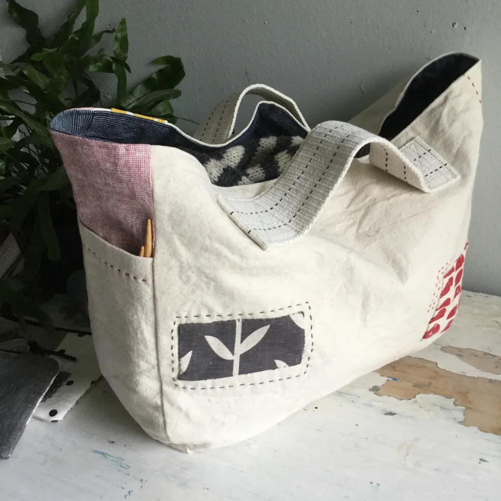 Stash Pocket Tote PDF Sewing Pattern