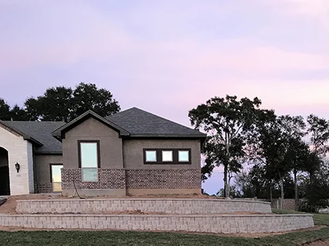 Retaining wall and sod: after