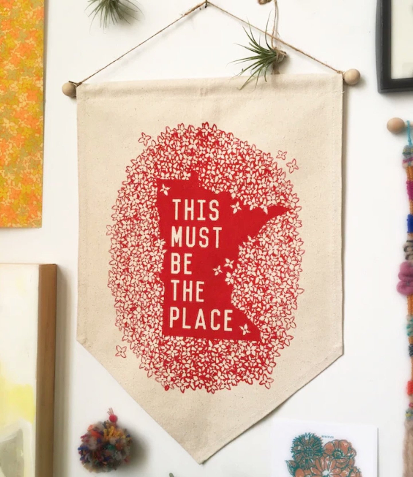 Talking heads really knew what they were talking about when they said &ldquo;This must be the place&rdquo; 

&hellip; and they were DEFINITELY singing about Minnesota 😏😉

Adorable wall hangings available now! 

#thismustbetheplace #talkingheads #mi