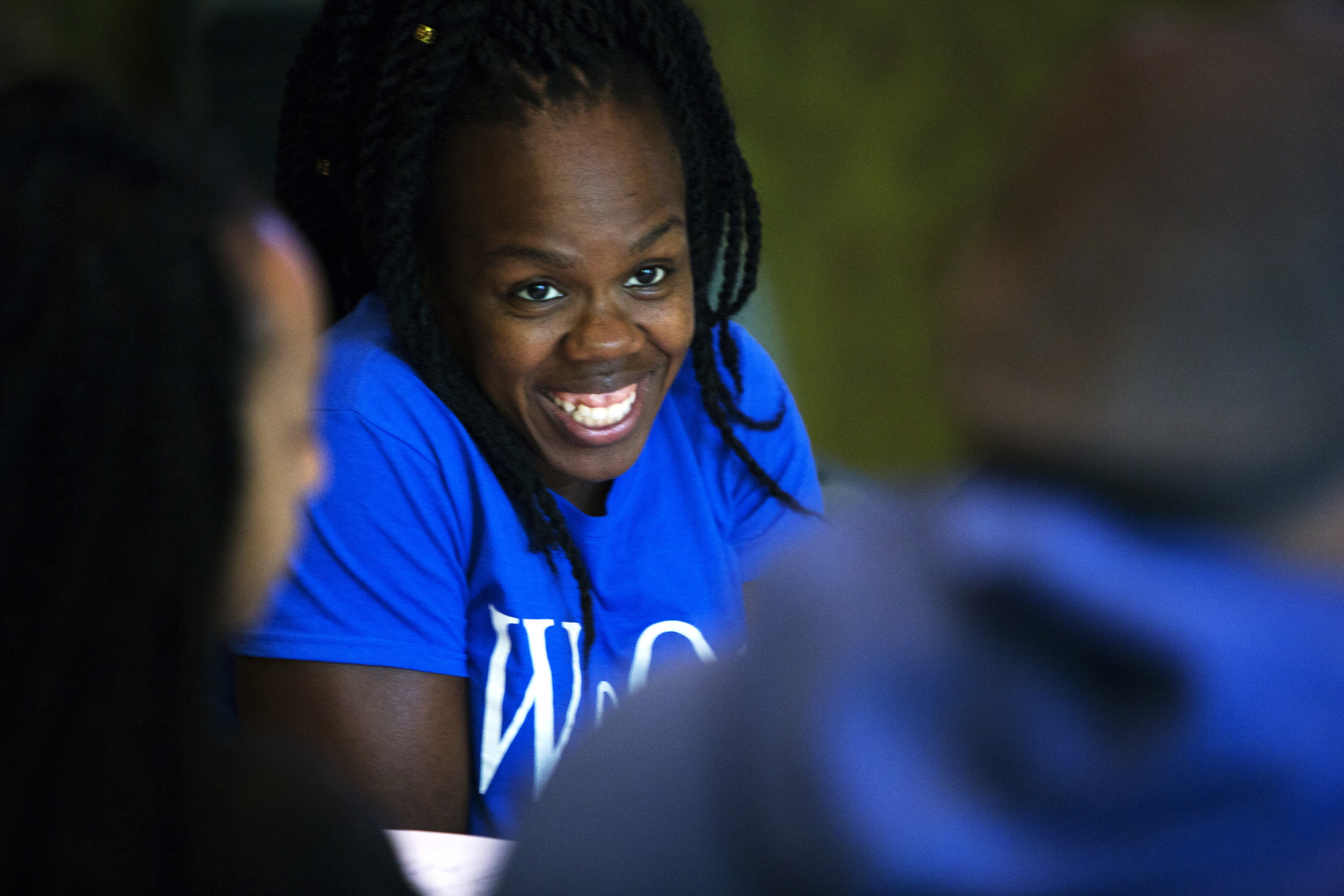 Playwright Ngozi Anyanwu in rehearsal for The Homecoming Queen