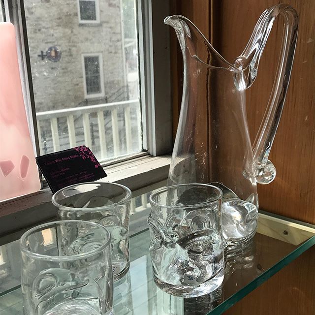 Just what you need for serving summer refreshments, sangria or iced tea anyone? 
#handmade #handblownglass #blownglass #buylocal #perthontario #riverguild #franticfarms