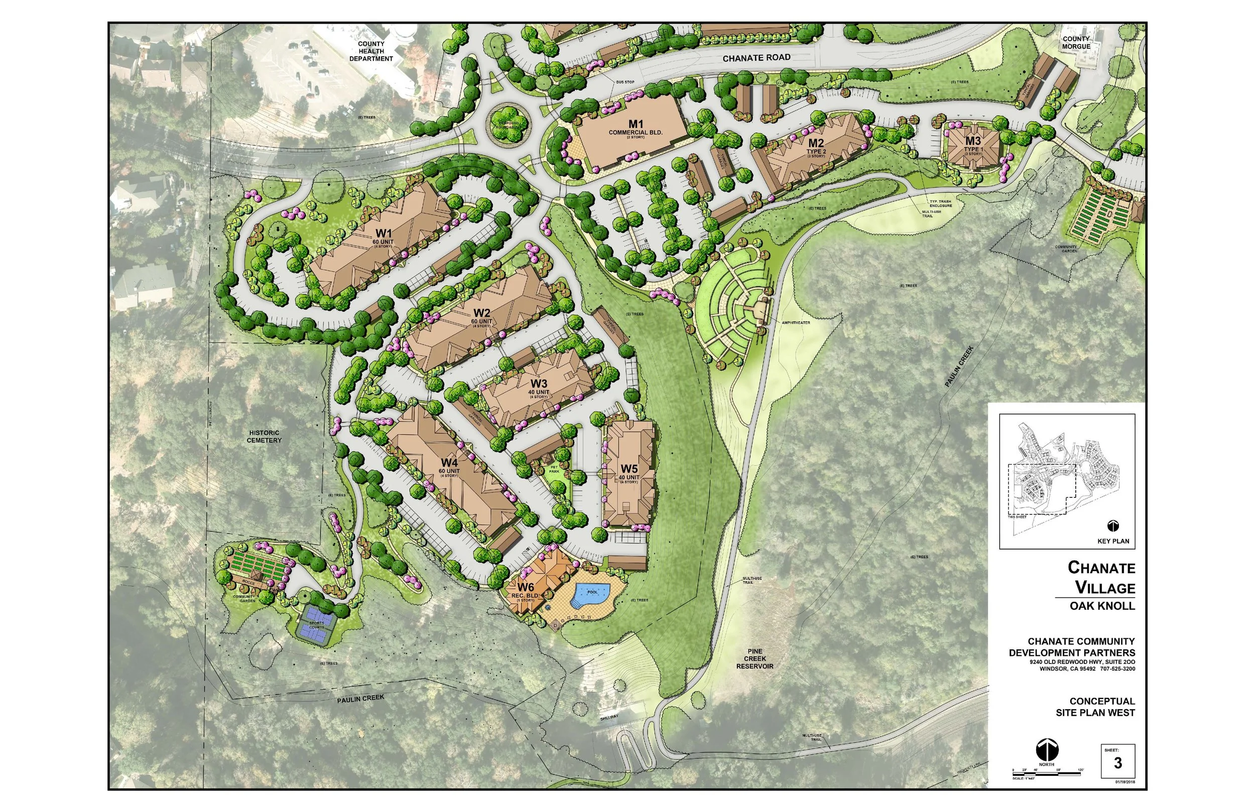 This plan represents the four story 260 Senior Living Complexes that are proposed.