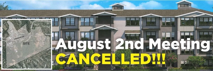 The August 2nd Santa Rosa Concept Design Review Board meeting to consider this proposed project has been CANCELLED . We just received the following written confirmation from Santa Rosa: "This message is to inform you that the proposed Chanate Village project will not be heard as a Concept Design Review item at the regularly scheduled Design Review Board meeting of August 2nd, 2018." Please do NOT attend this meeting. This does not mean that Santa Rosa has stopped their consideration of this proposed project, but at least this proposed project will not be considered on August 2nd. We will keep you updated as we learn more. Thank you, again, for your continued support!