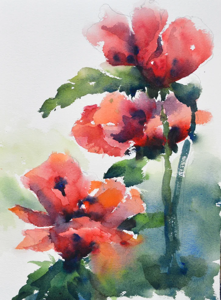 exuberant poppies 9x12 (private collection)