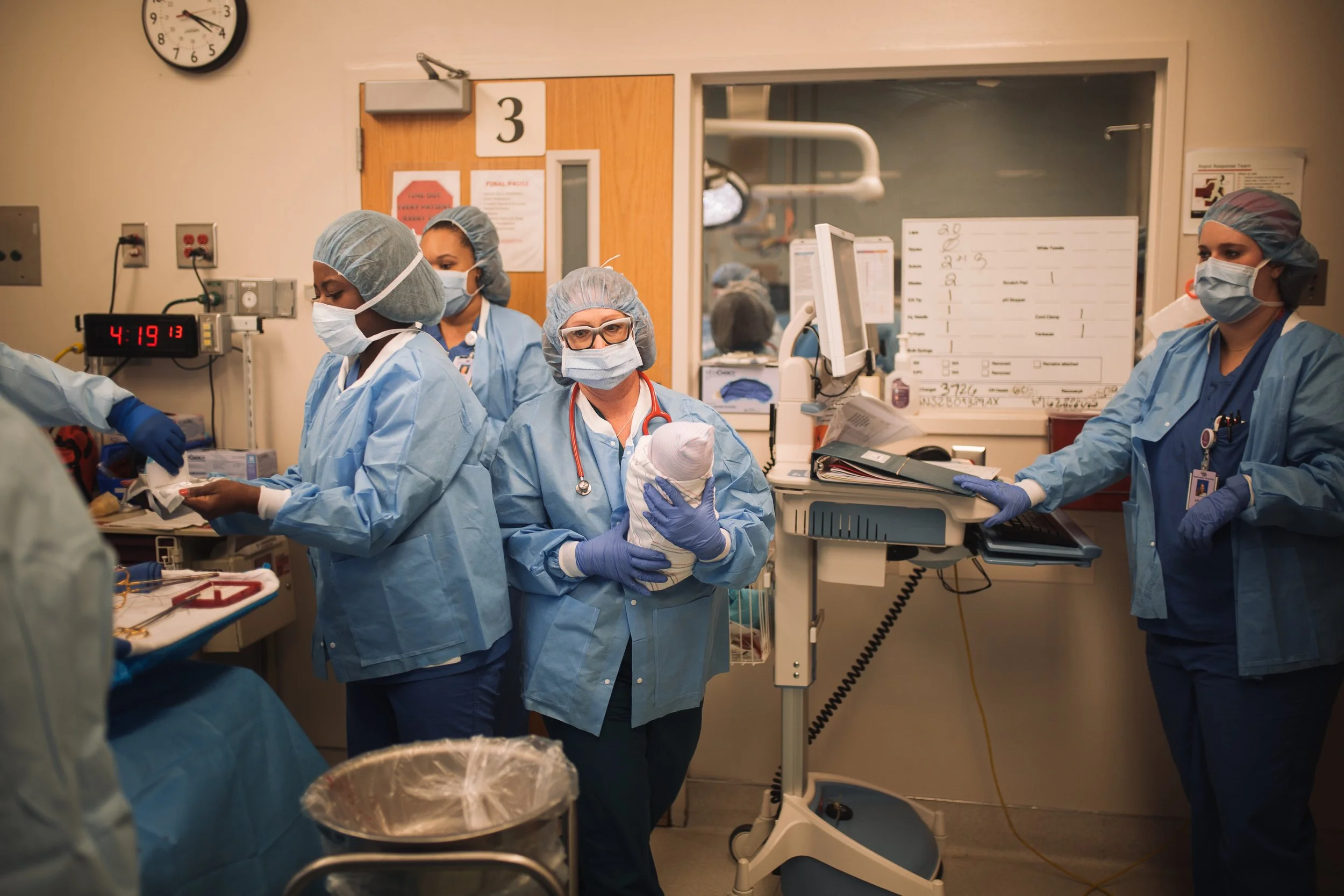 The operating room during a c-section at Northside Hospital Atlanta