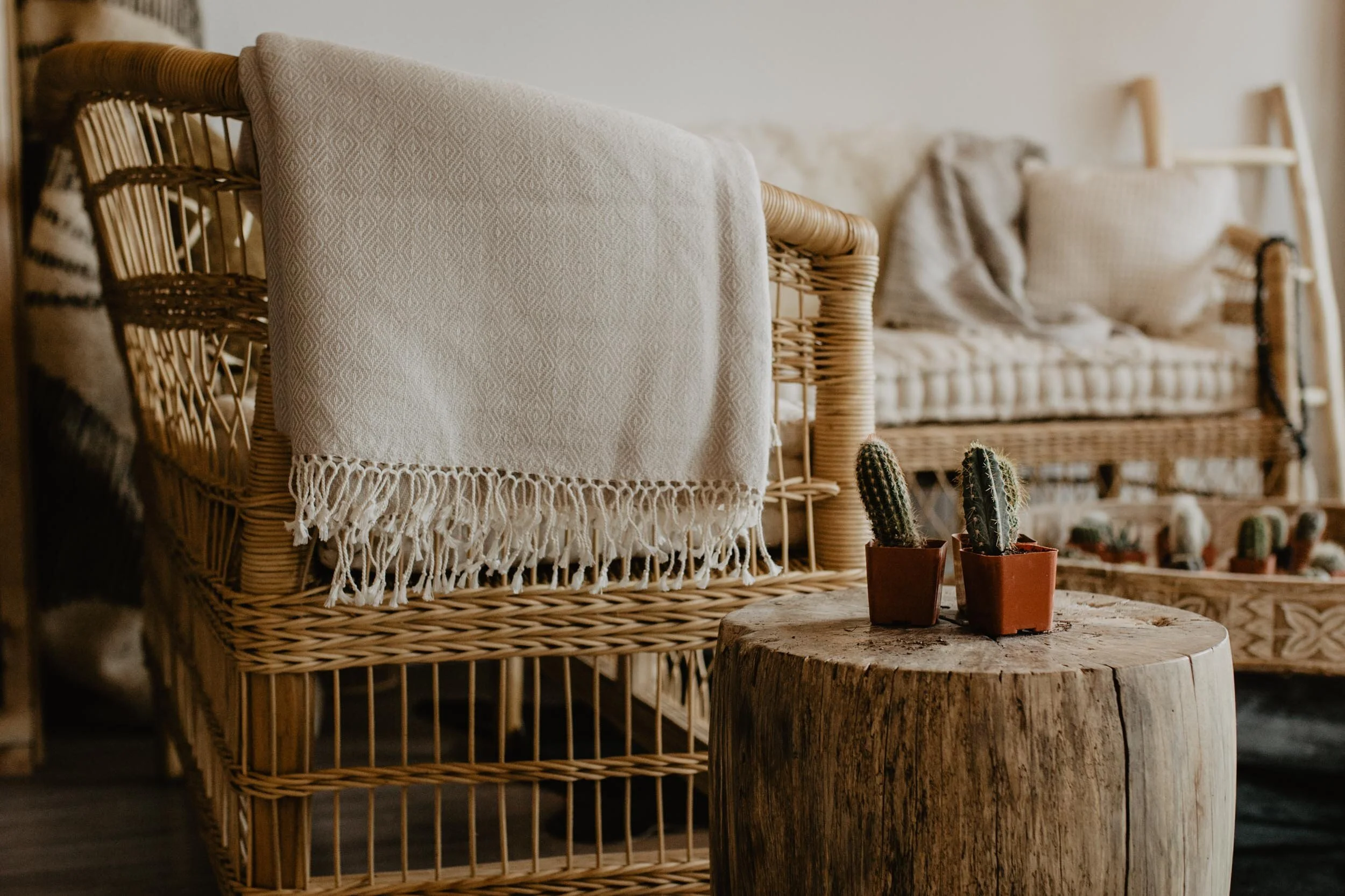 light grey artisan made blanket from Cambodia
