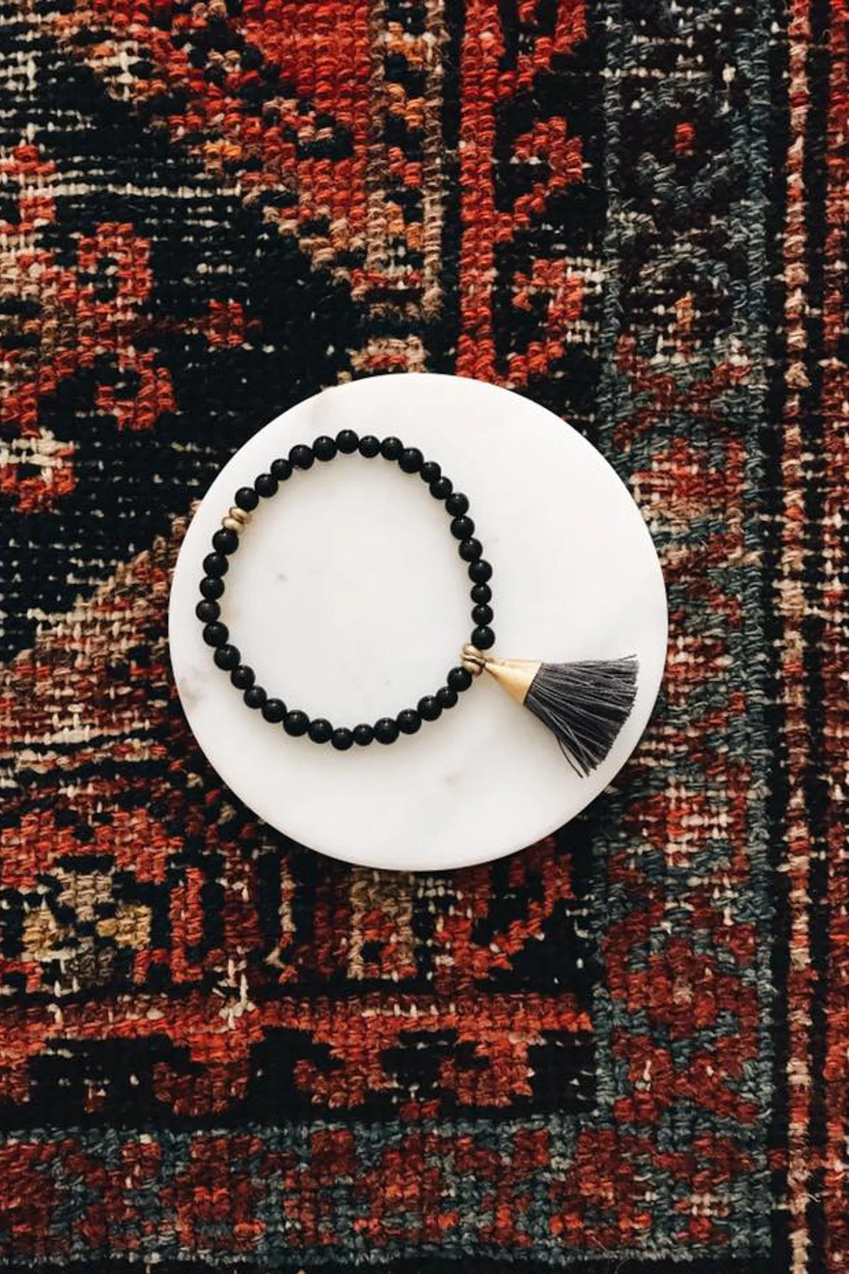 beaded bracelet with tassel