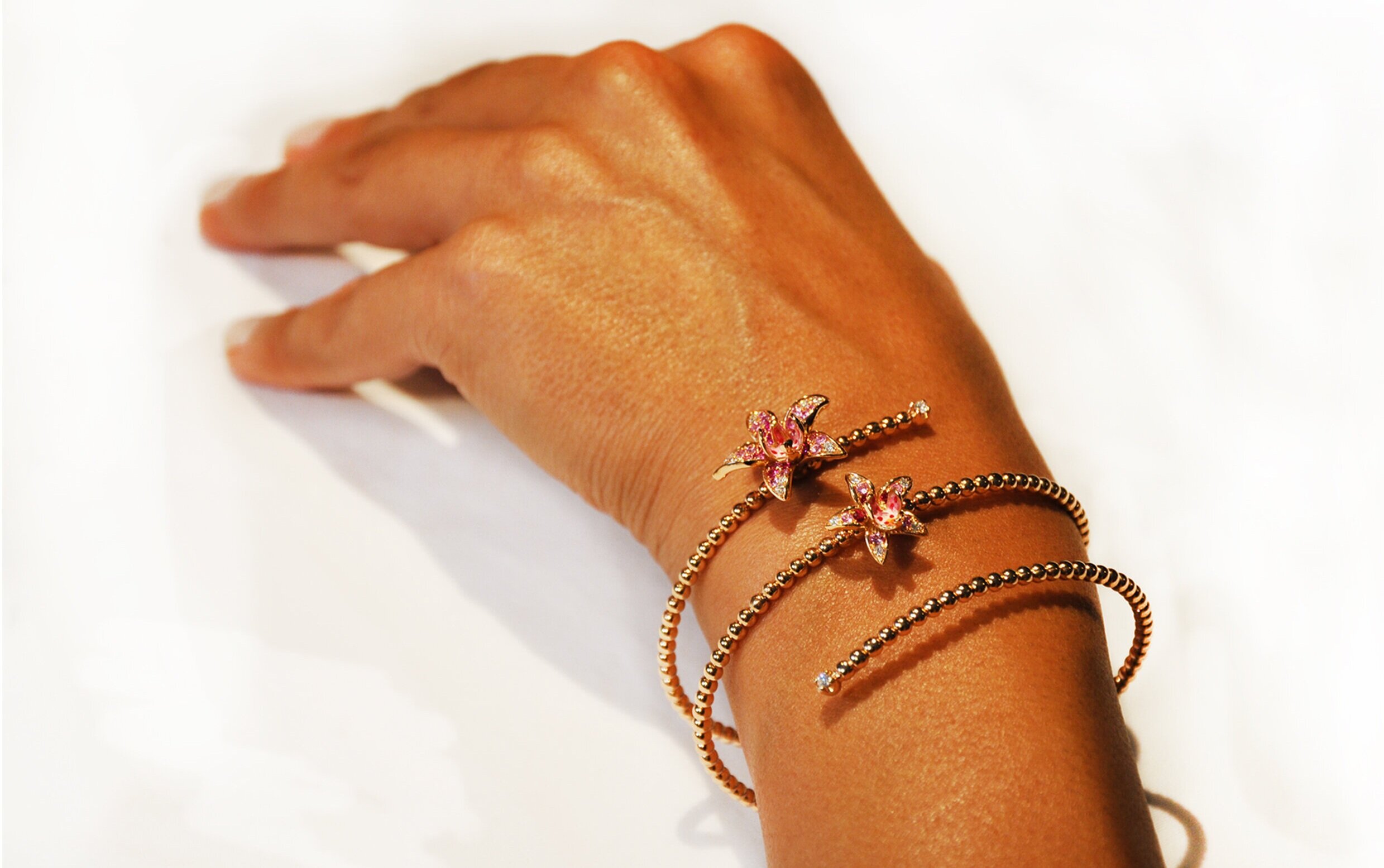 Cartier Pink Sapphire LOVE Bracelet - 18K Rose Gold Cuff