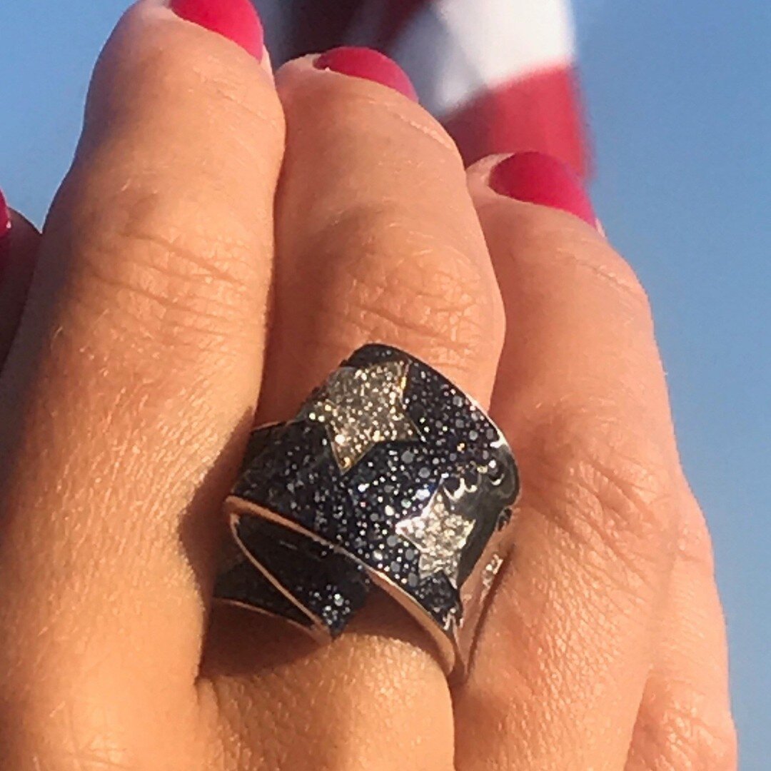 Sapphire &amp; Diamond Midnight Stars ring from the #fabioangri collection at @gbclarkco Hand made in Italy. Visit our website on www.gbclarkco.com to see the fully Fabio and GB collections. 
.
.
.
.
#personaljeweler #engagementring #weddingrings #di