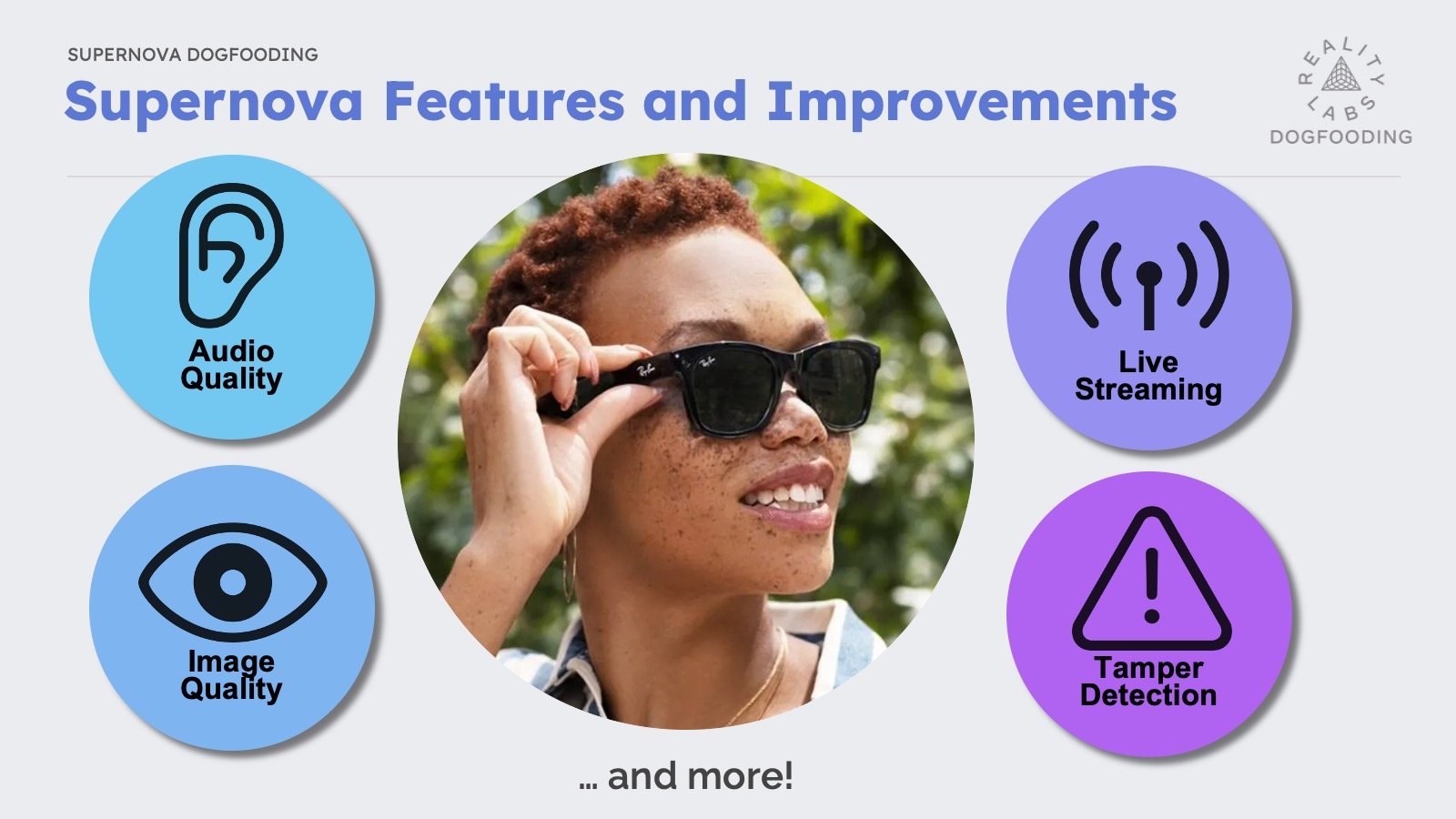 Meta Reality Labs Smartglasses Dogfooding slide