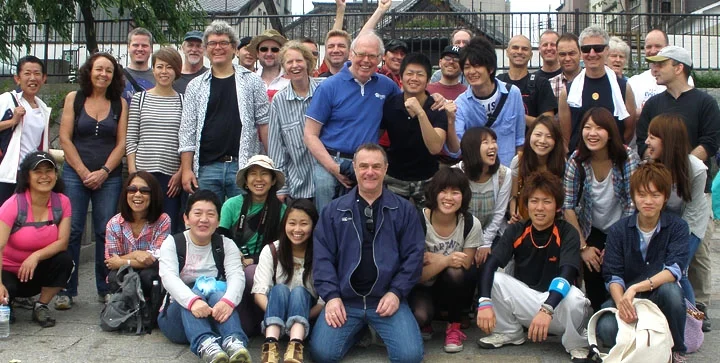 Above, supporters in Kyoto, Japan hold an annual walk to raise funds for Zienzele.