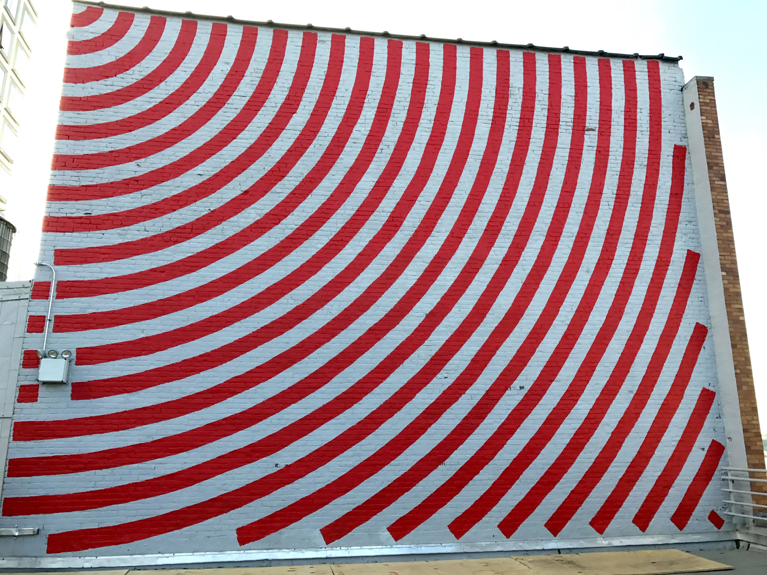  35' x 45' exterior Martin Creed wall drawing fabricated for Hauser&amp;Wirth, 2017 