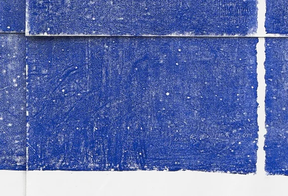 Detail of final monoprint artwork by Jennifer Bornstein Floor 1 , 2014