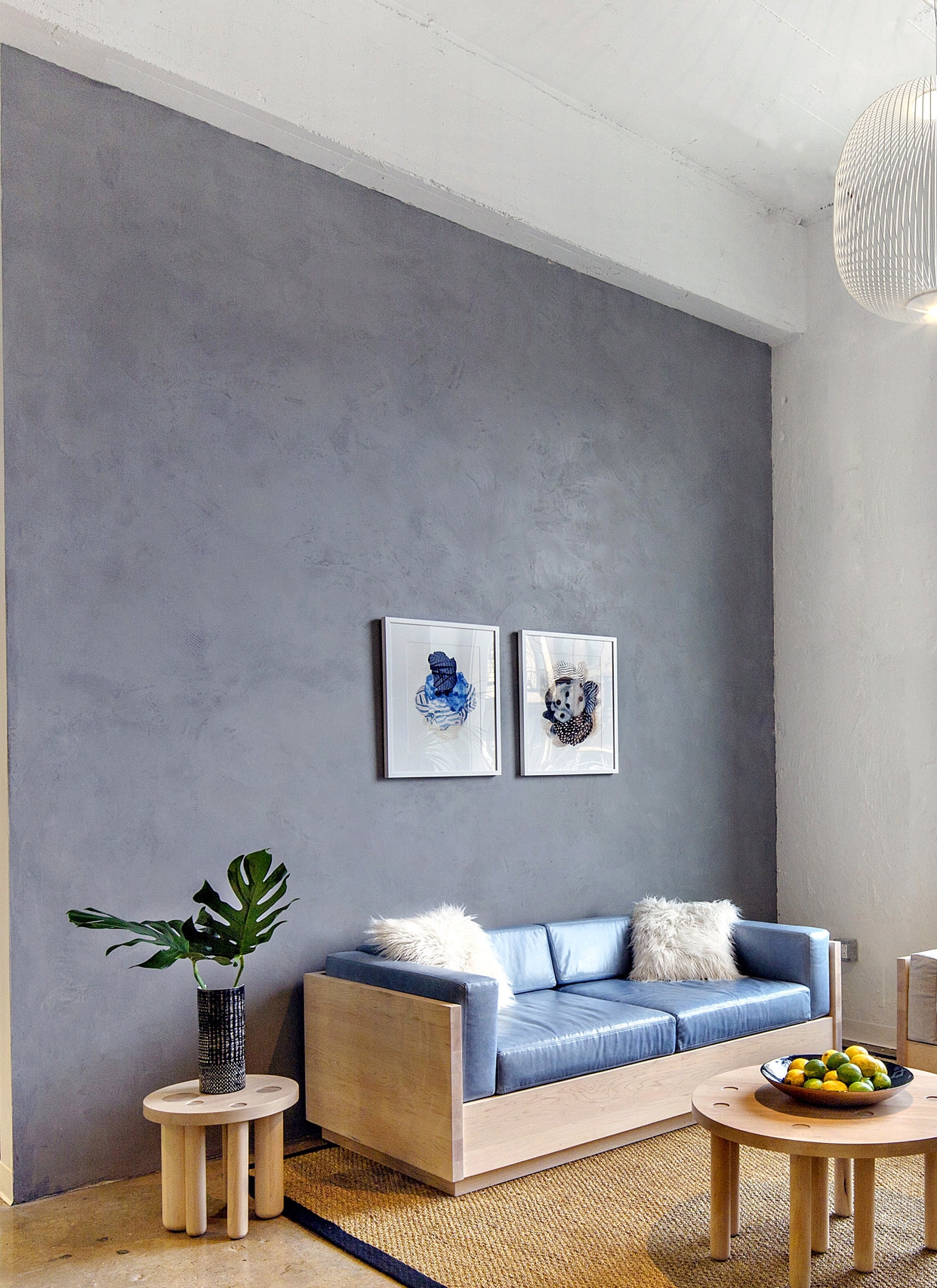 We installed a number of custom wall finishes for Ignitia Office, a co-working space in Crown Heights, Brooklyn. Hand burnished American Clay plaster wall finishes on two walls in the space add a touch of warmth to lounge areas.