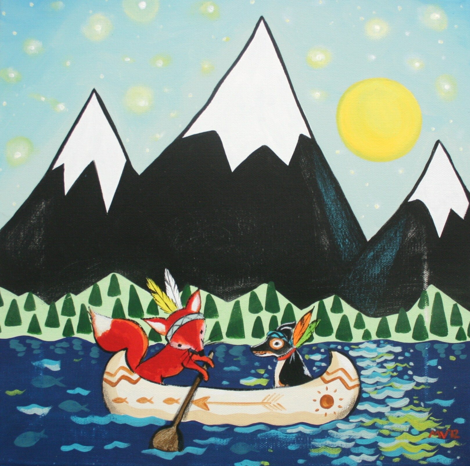 WHITE CAPS YELLOW MOON 