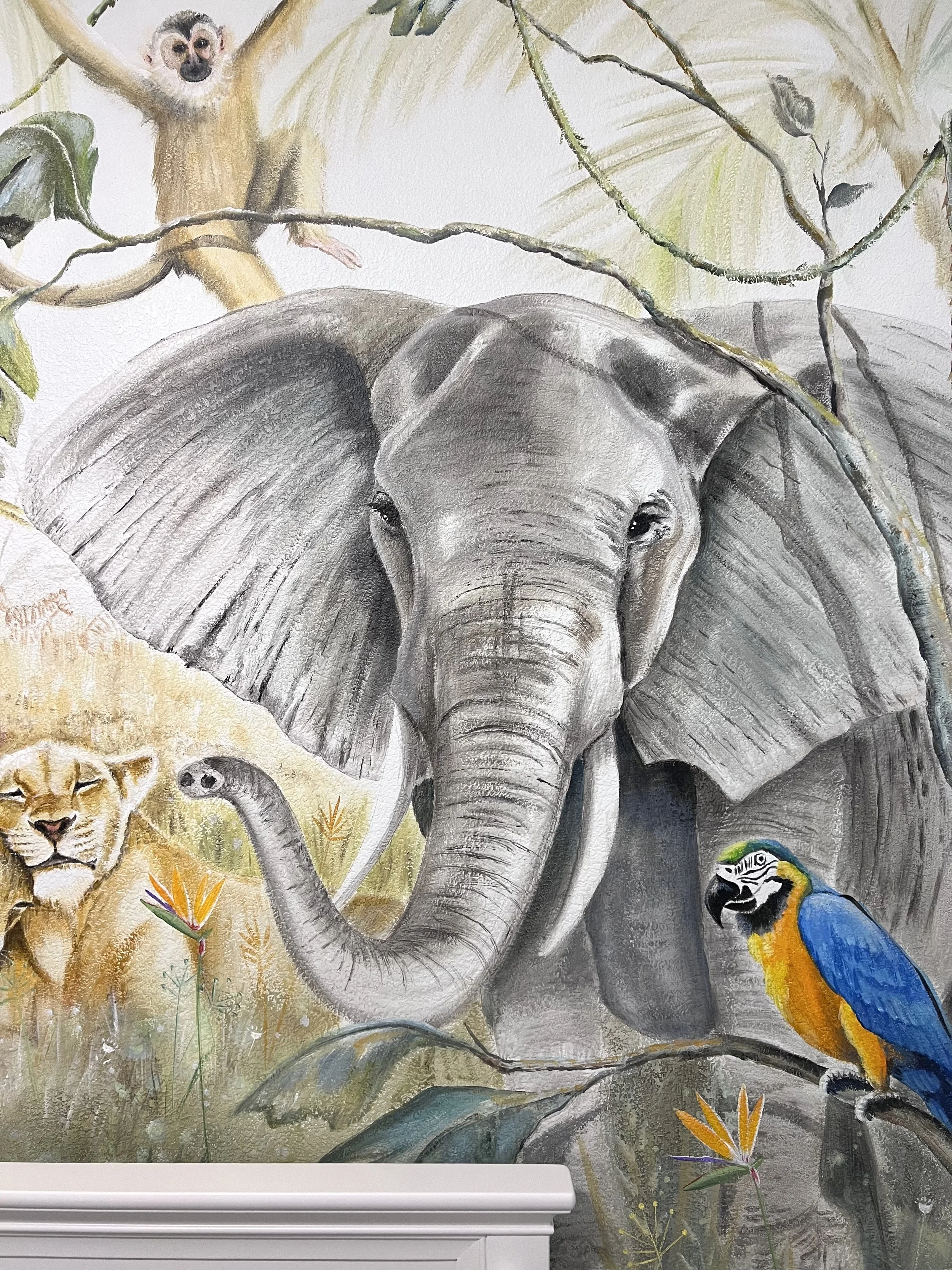 A Neutral Safari Mural in Mckinney Texas